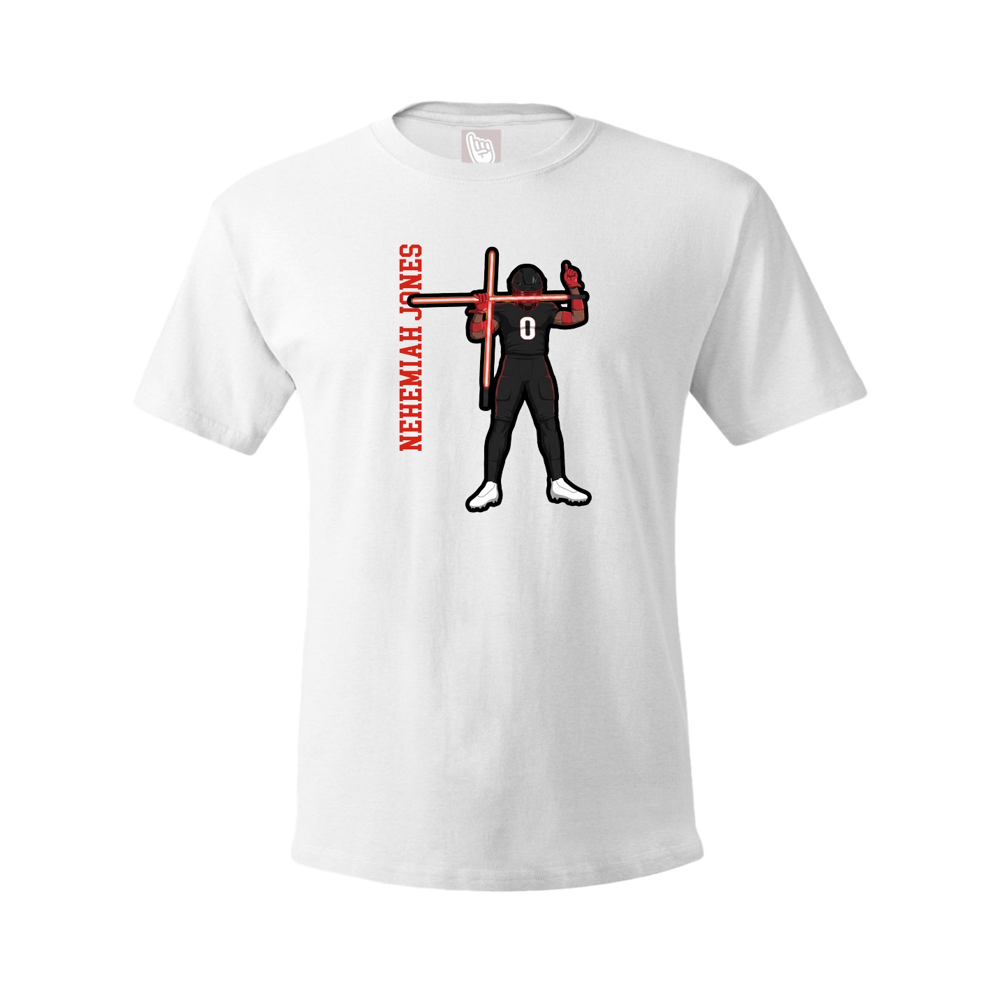 Youth Tee — Name Vertical in White