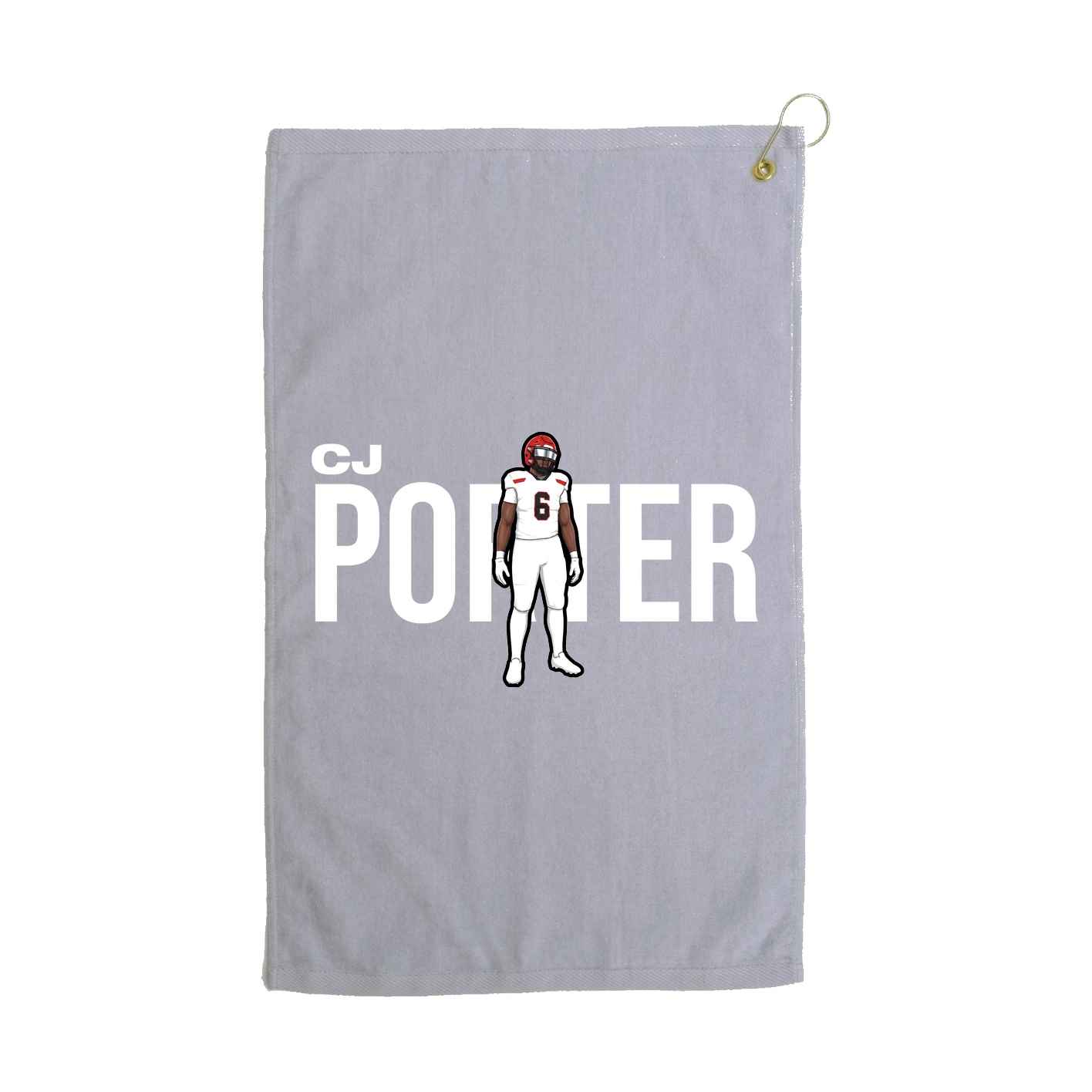 Golf Towel — Player Name in Grey