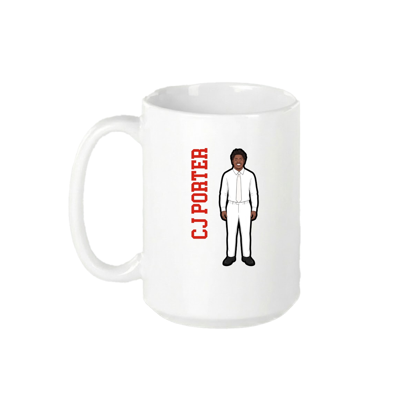 15oz Coffee Mug — Name Vertical in White