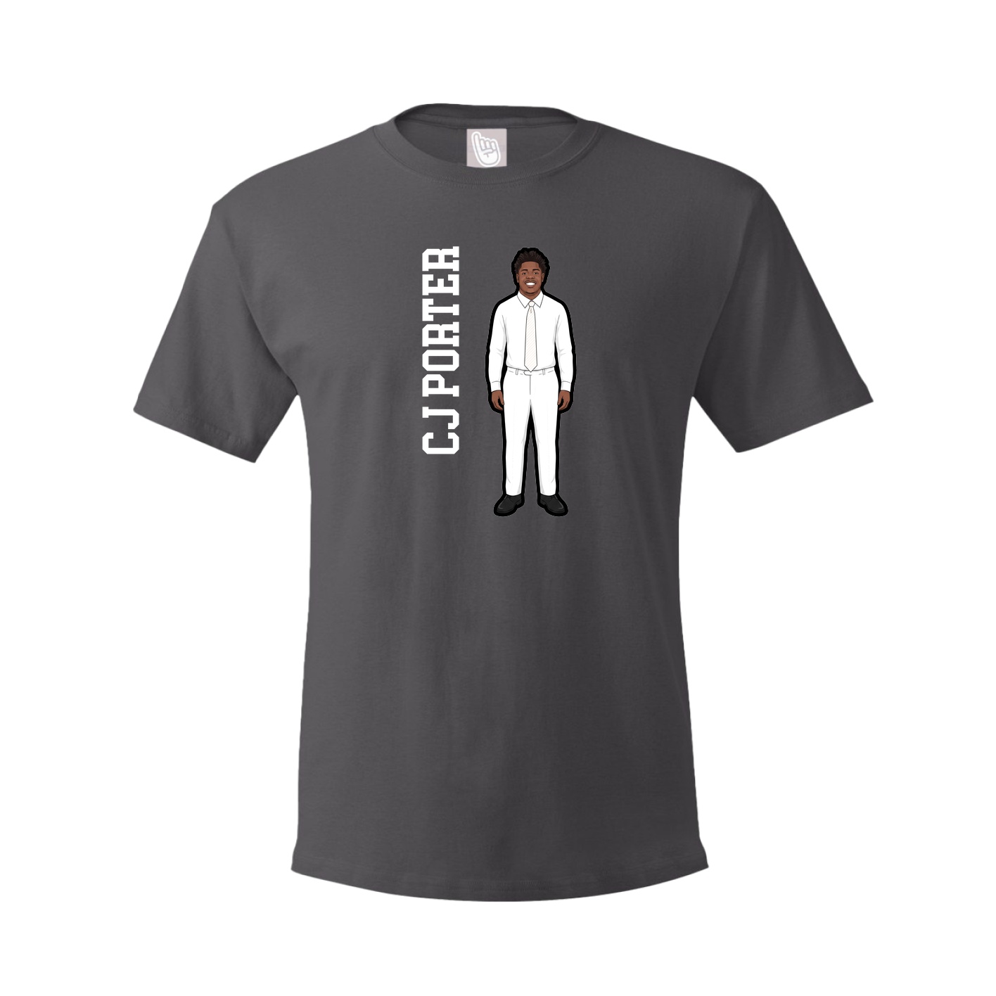Youth Tee — Name Vertical in Grey
