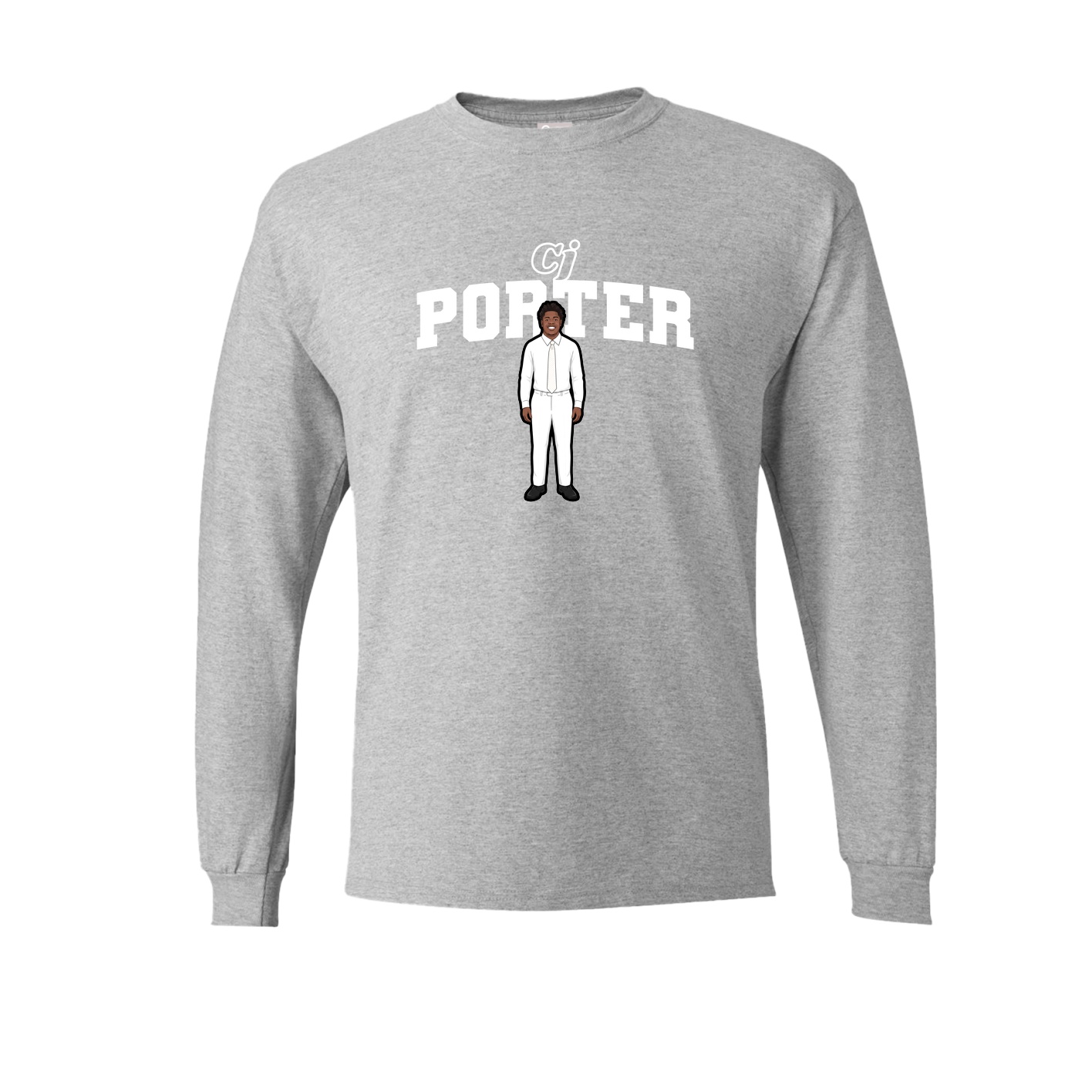 Long Sleeve Tee — Name Arch in Grey