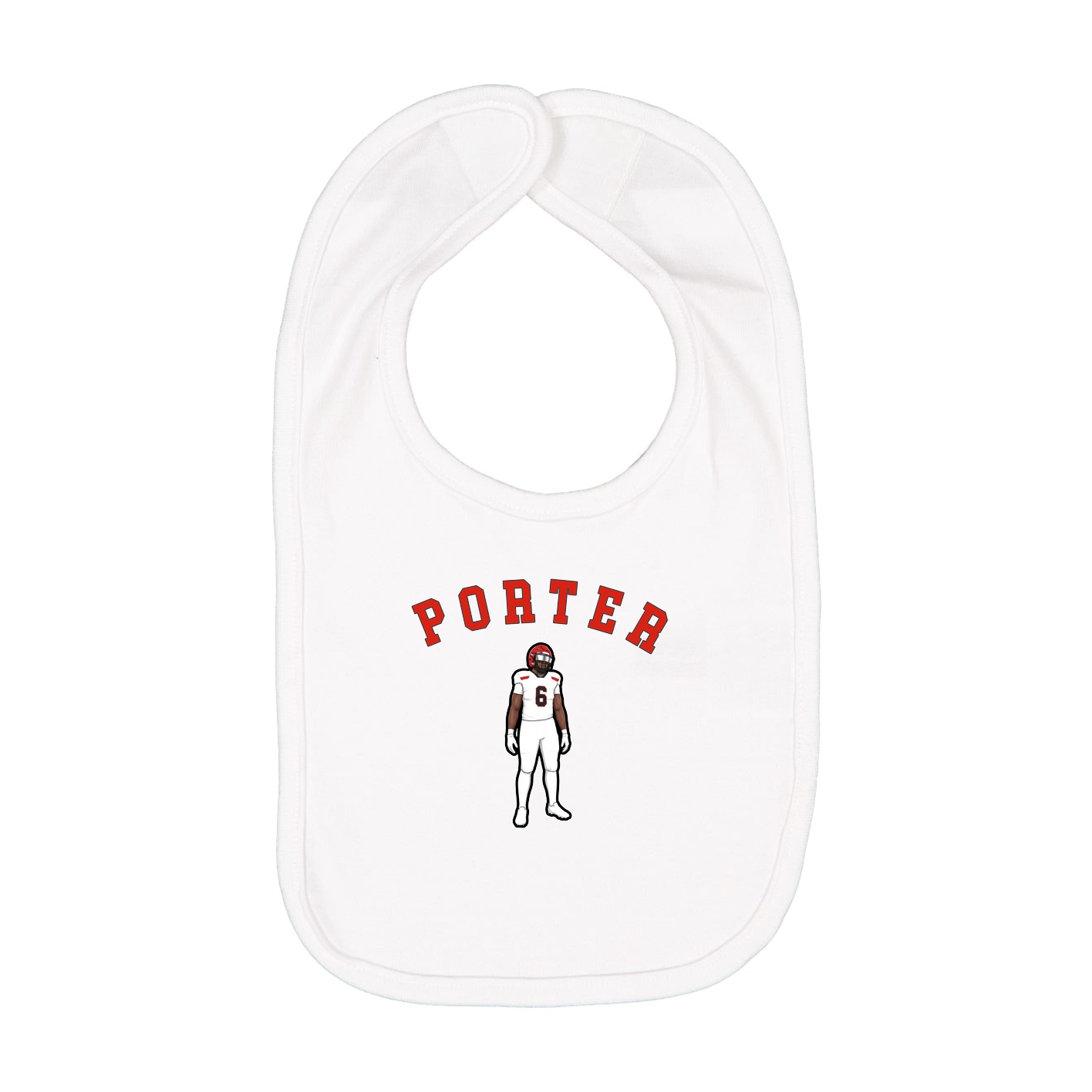 Infant Bib — Shirsey Arch in White