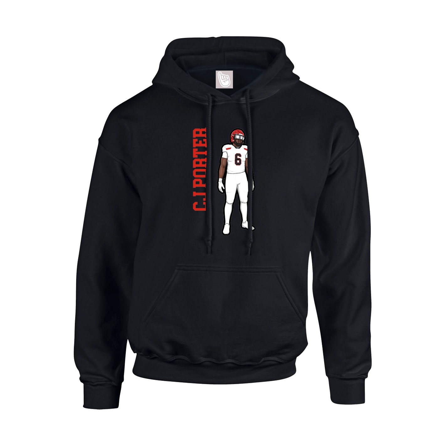 Hoodie — Name Vertical in Black