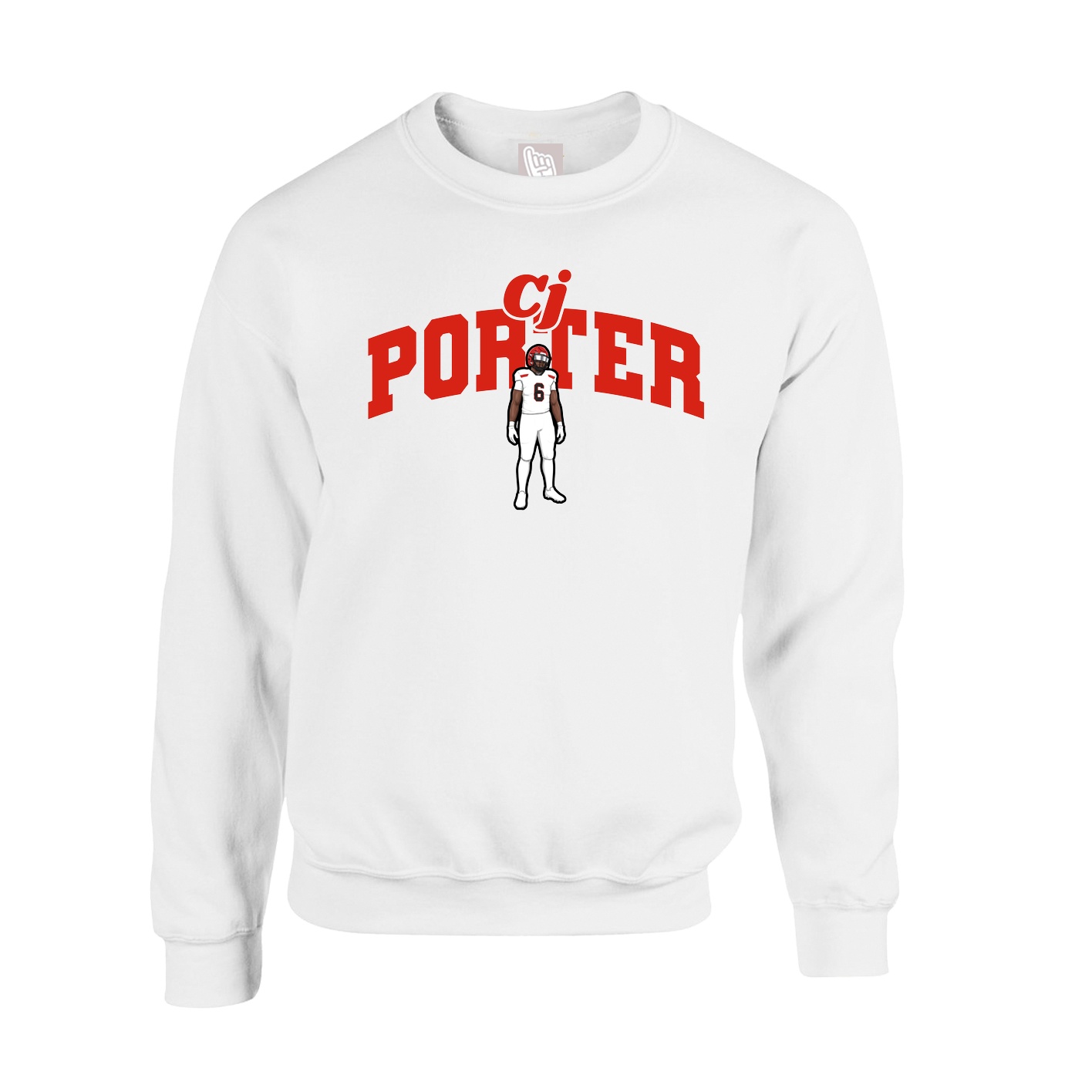 Fleece Crew — Signature Arch in White
