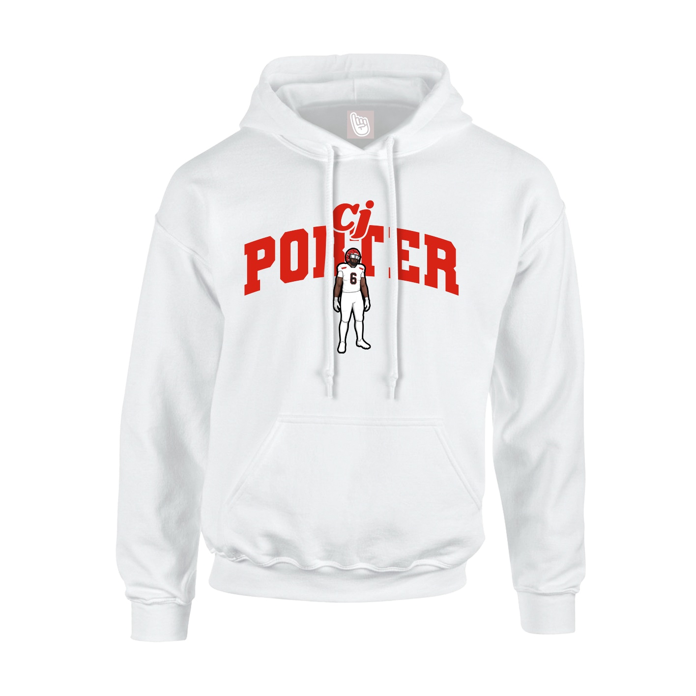 Youth Hoodie — Signature Arch in White