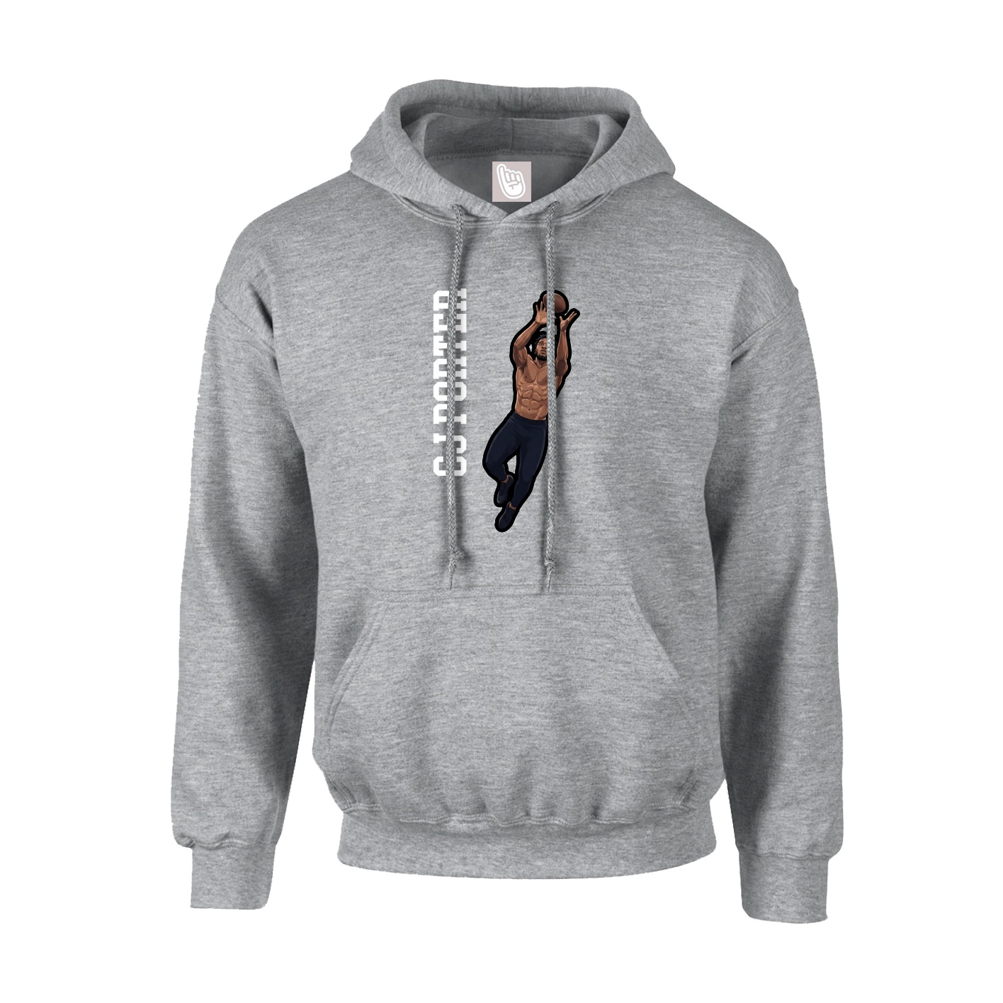 Hoodie — Name Vertical in Grey