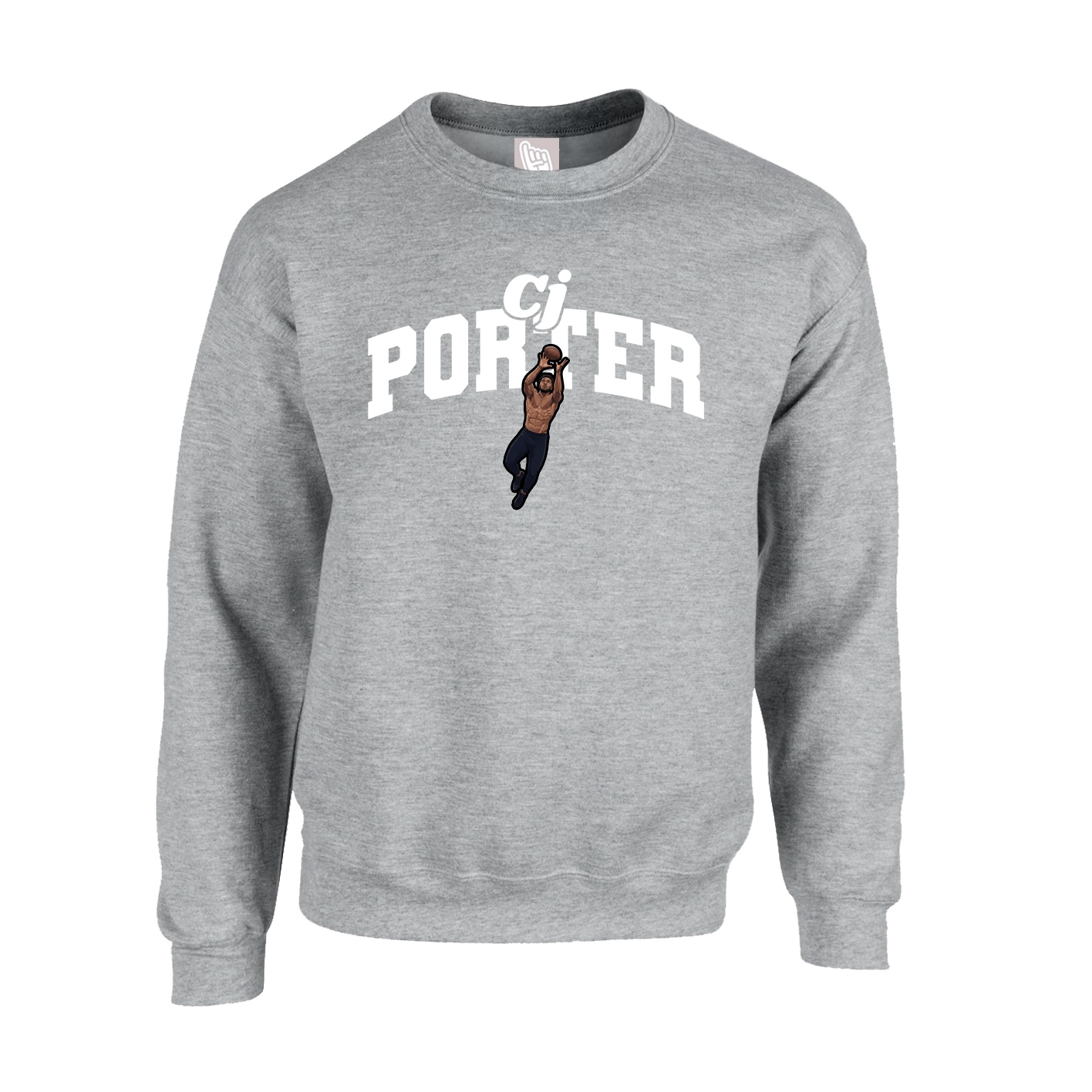 Fleece Crew — Signature Arch in Grey