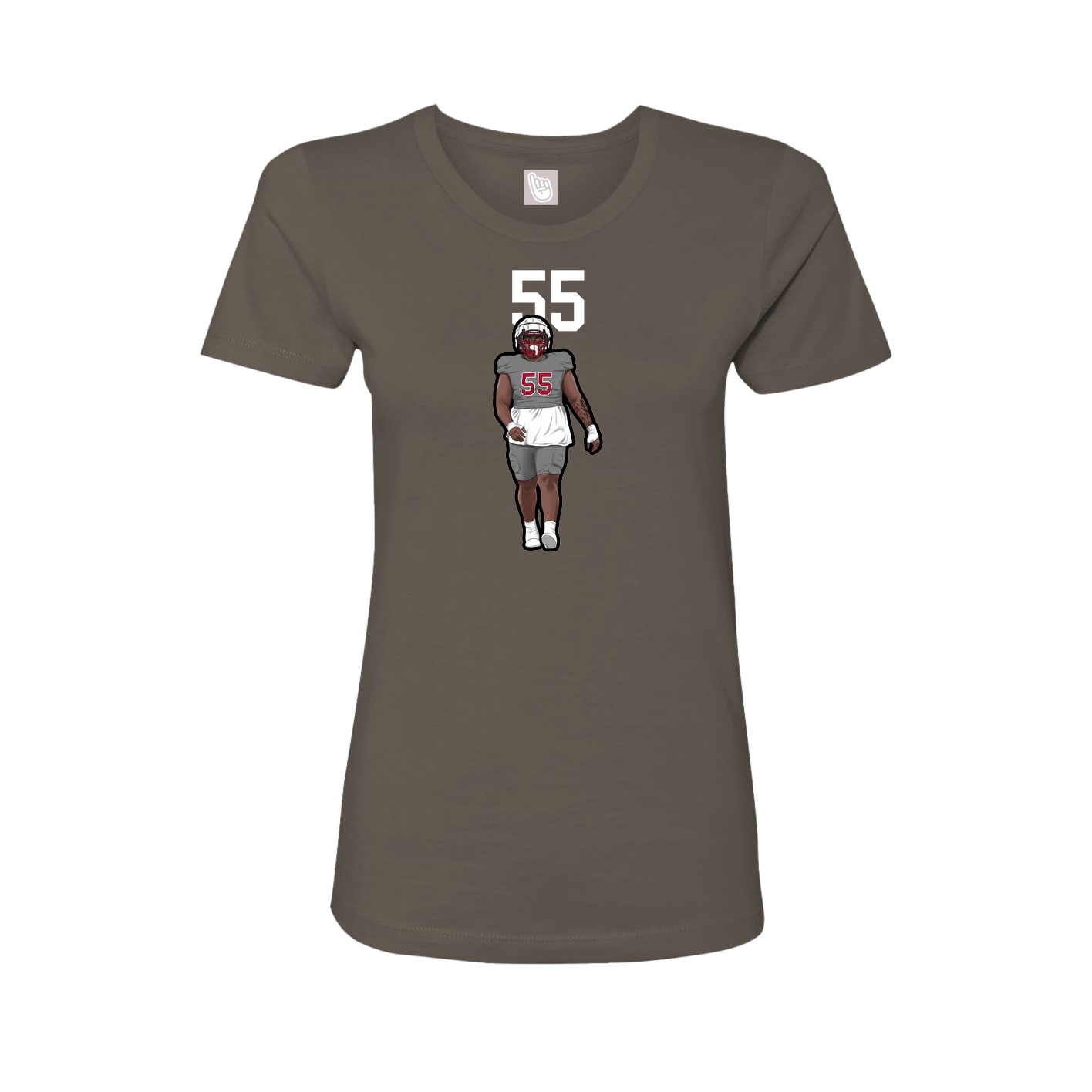 Fitted Women's Tee — Number Top in Grey
