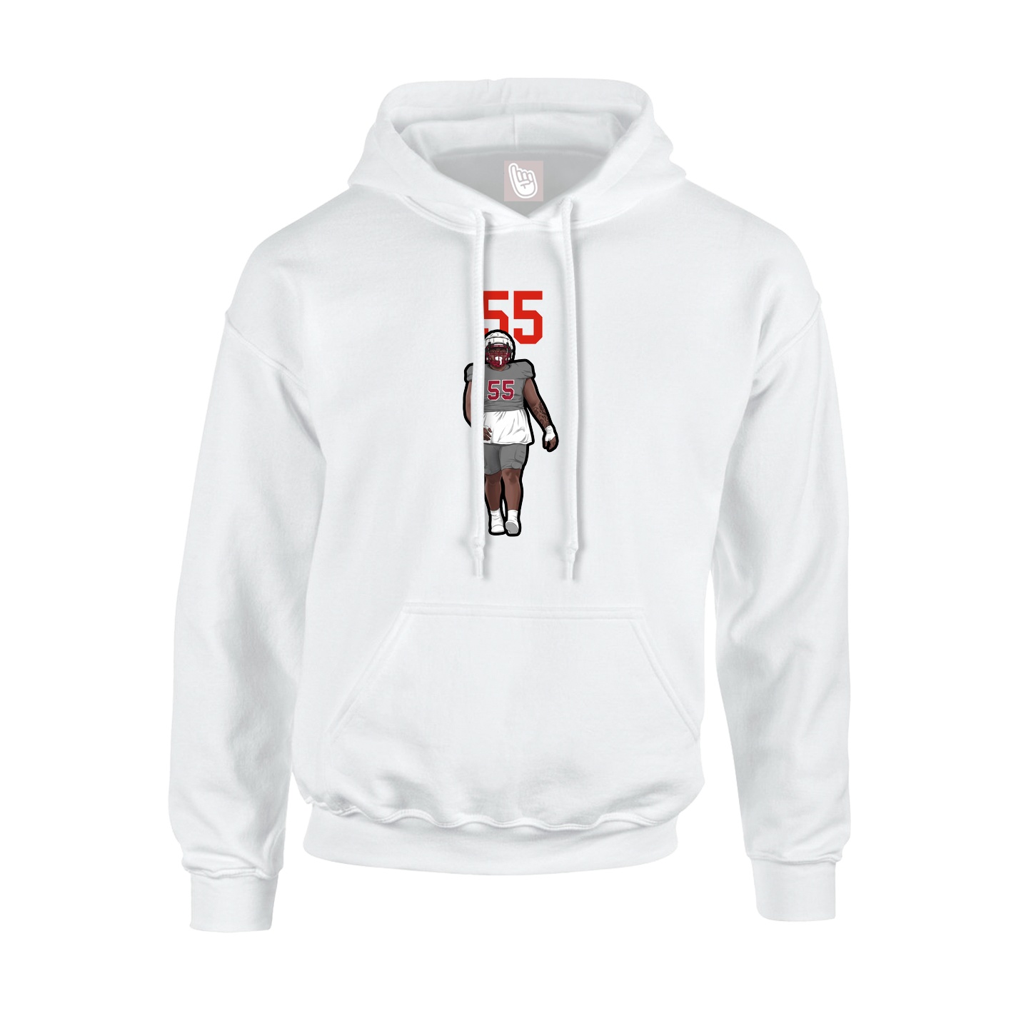Youth Hoodie — Number Top in White