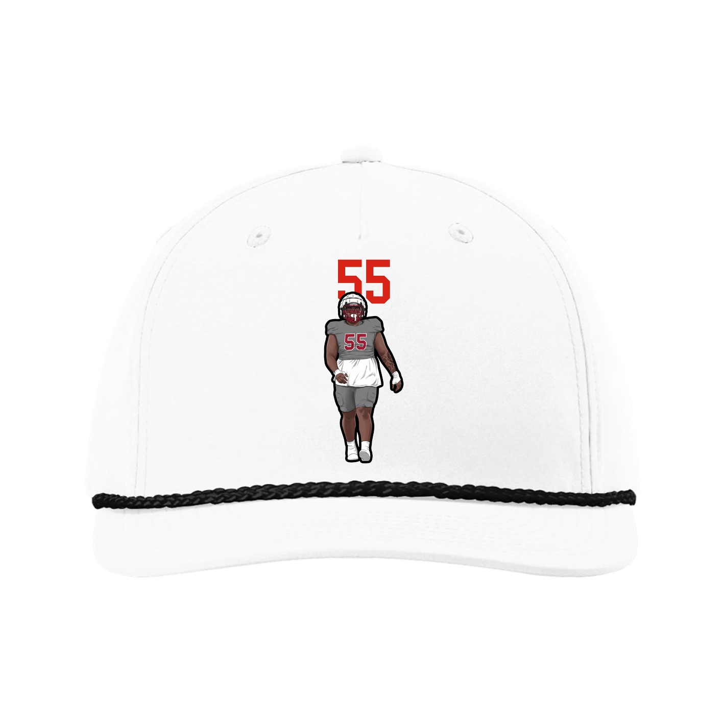 Five-Panel Classic Rope Cap — Number Top in White