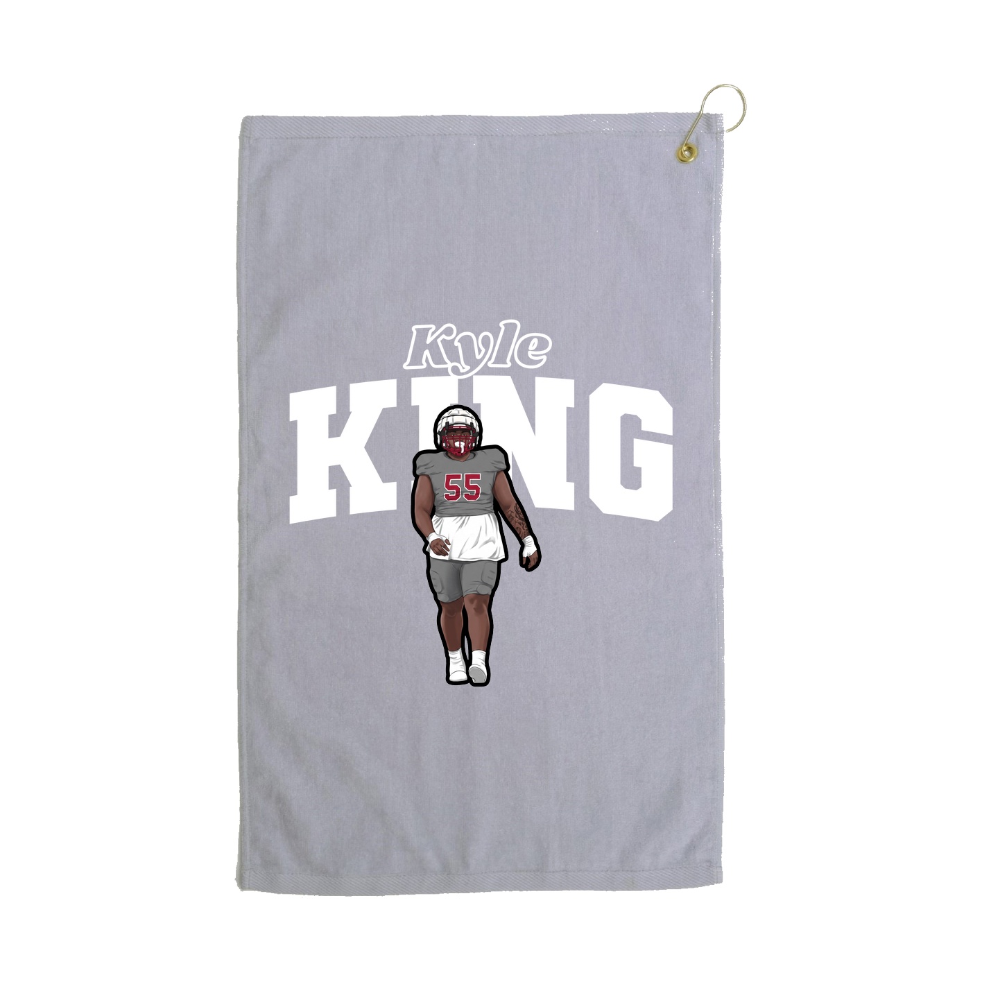 Golf Towel — Name Arch in Grey