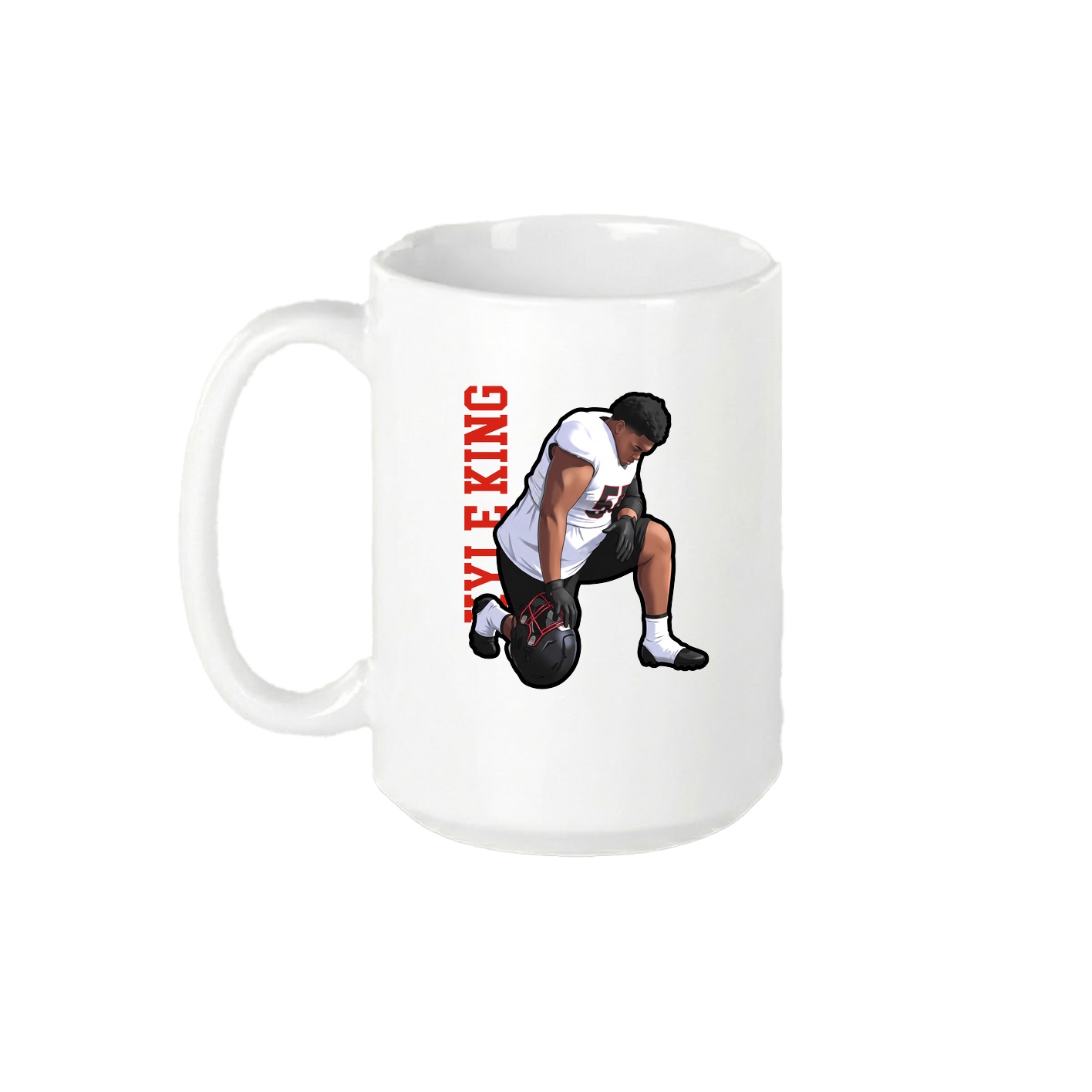 15oz Coffee Mug — Name Vertical in White