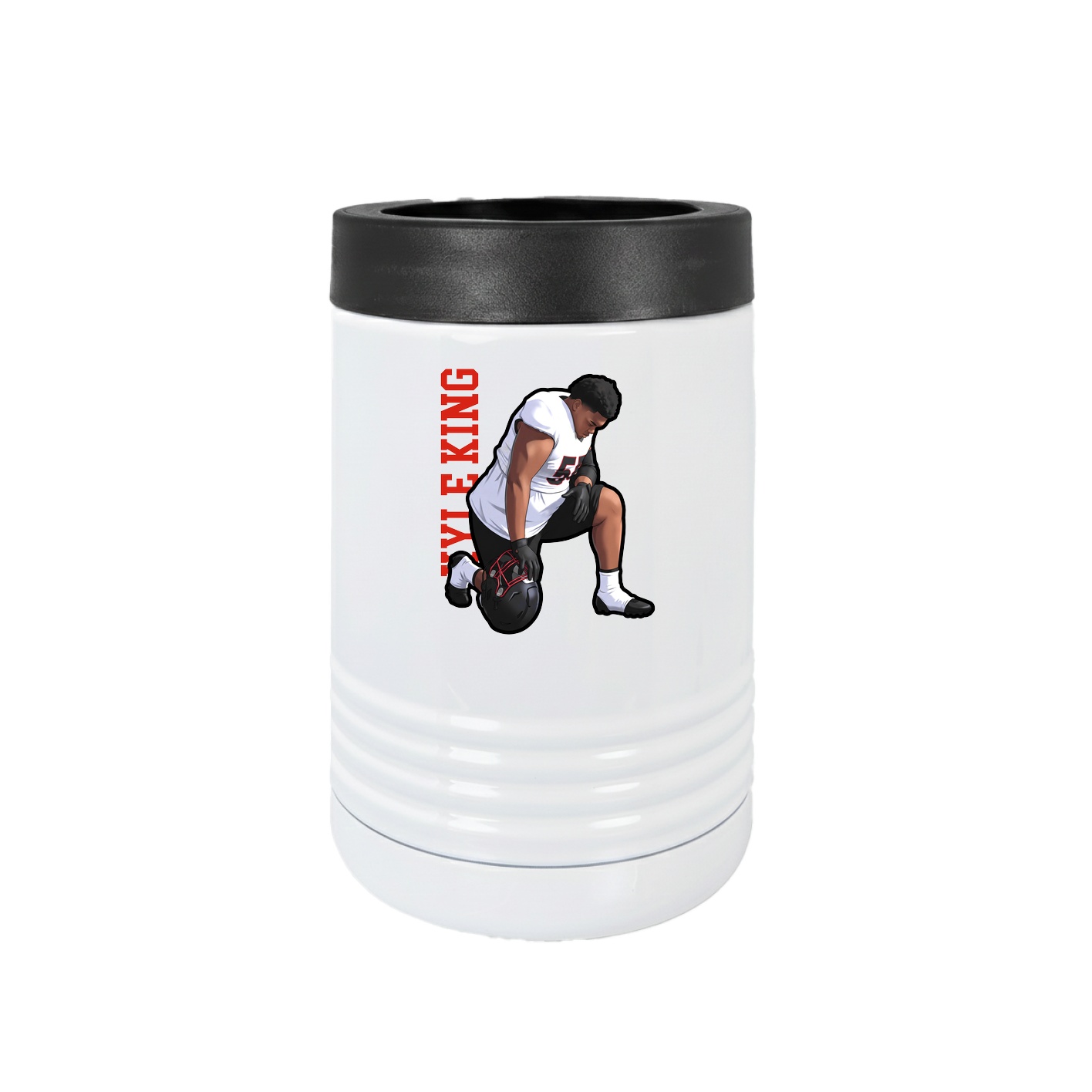 Beverage Holder — Name Vertical in White