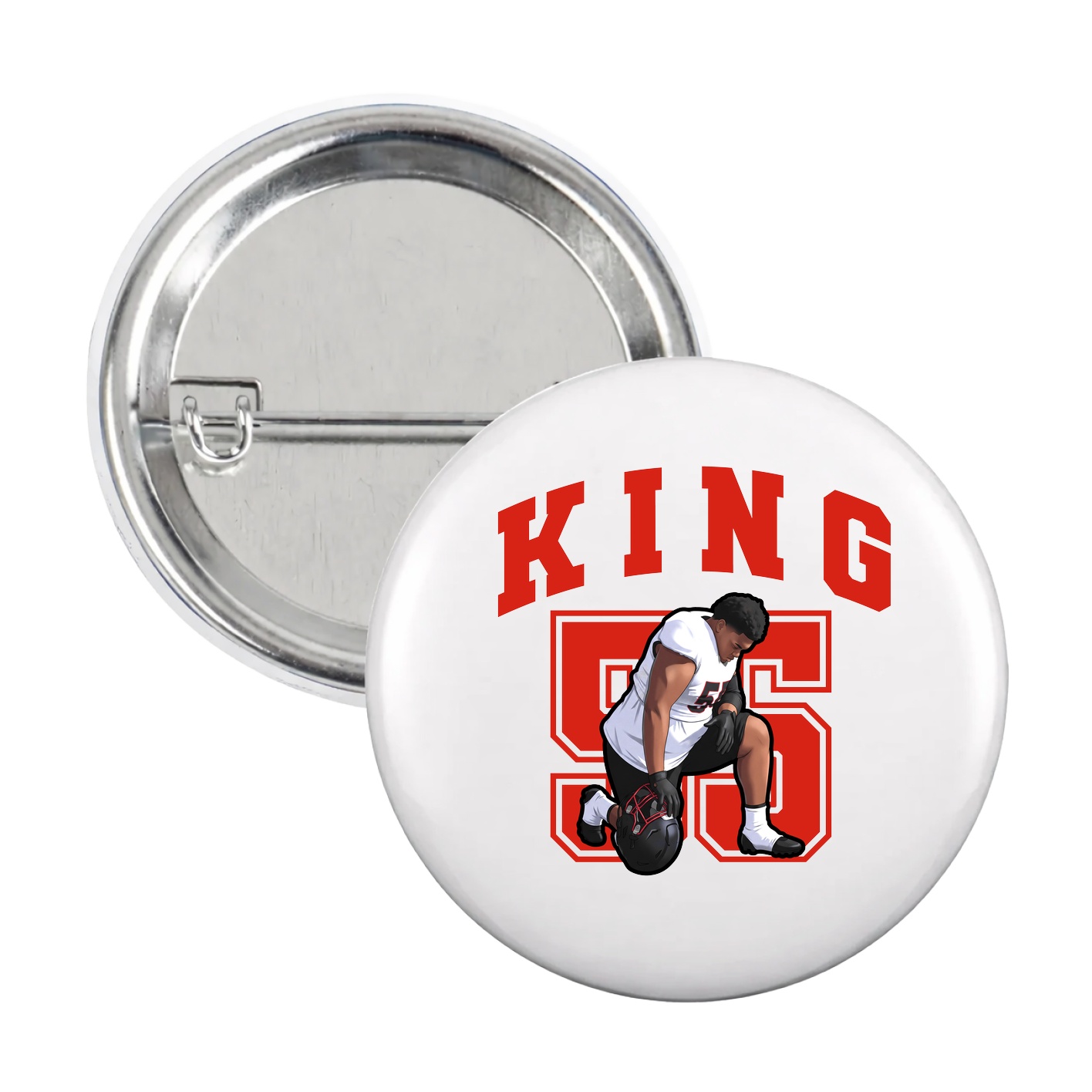 Game Day Button — Number in White