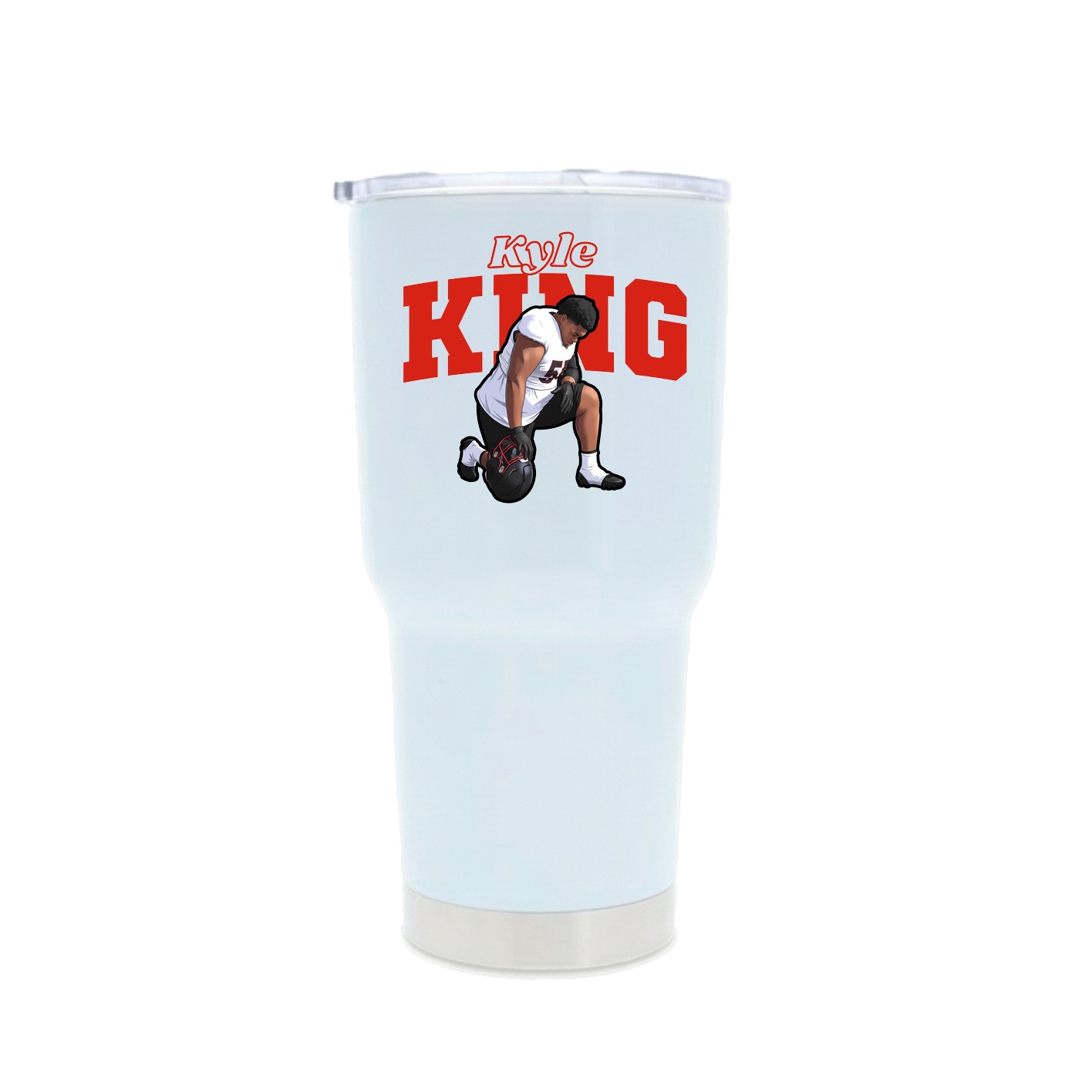 30oz Stainless Steel Tumbler — Name Arch in White