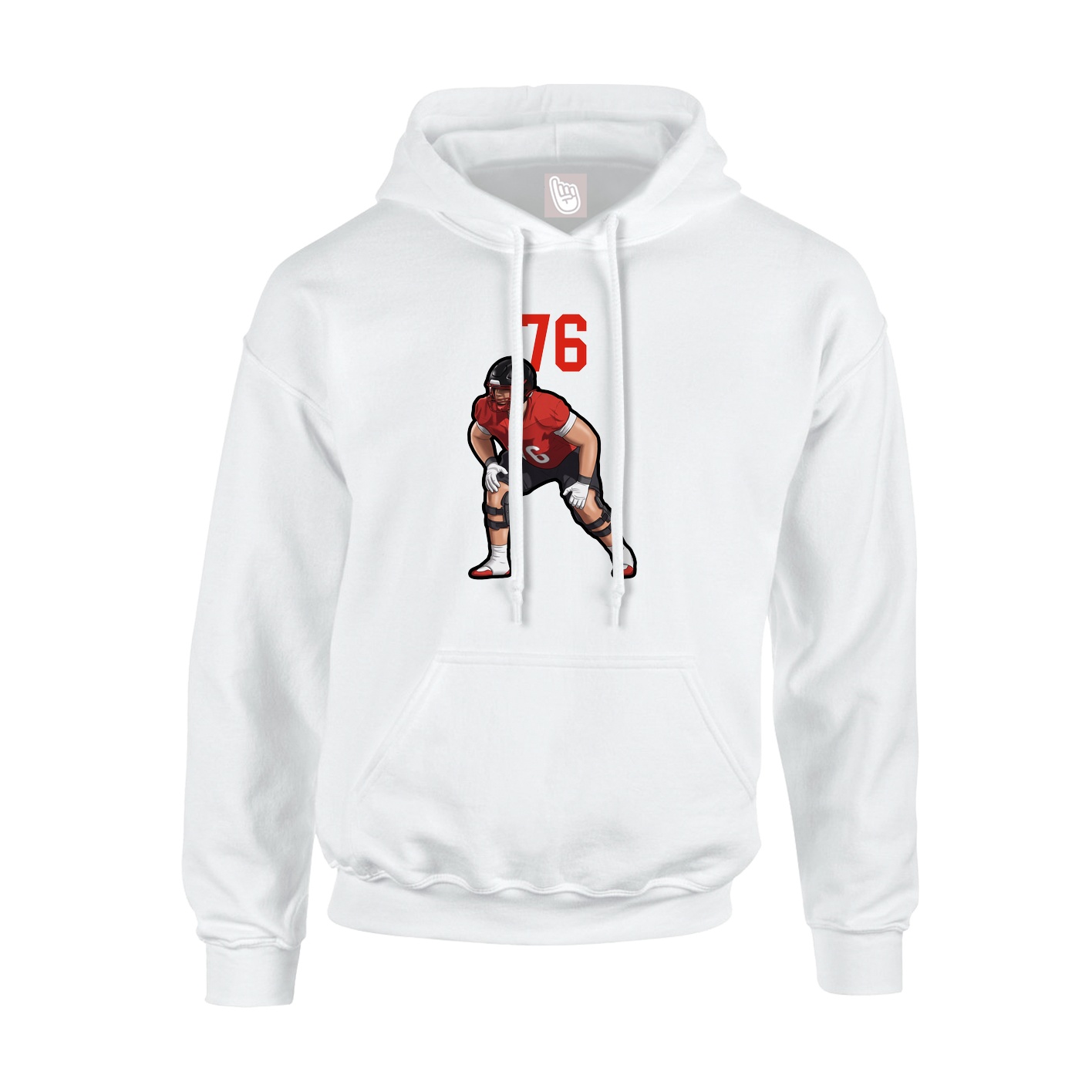 Youth Hoodie — Number Top in White