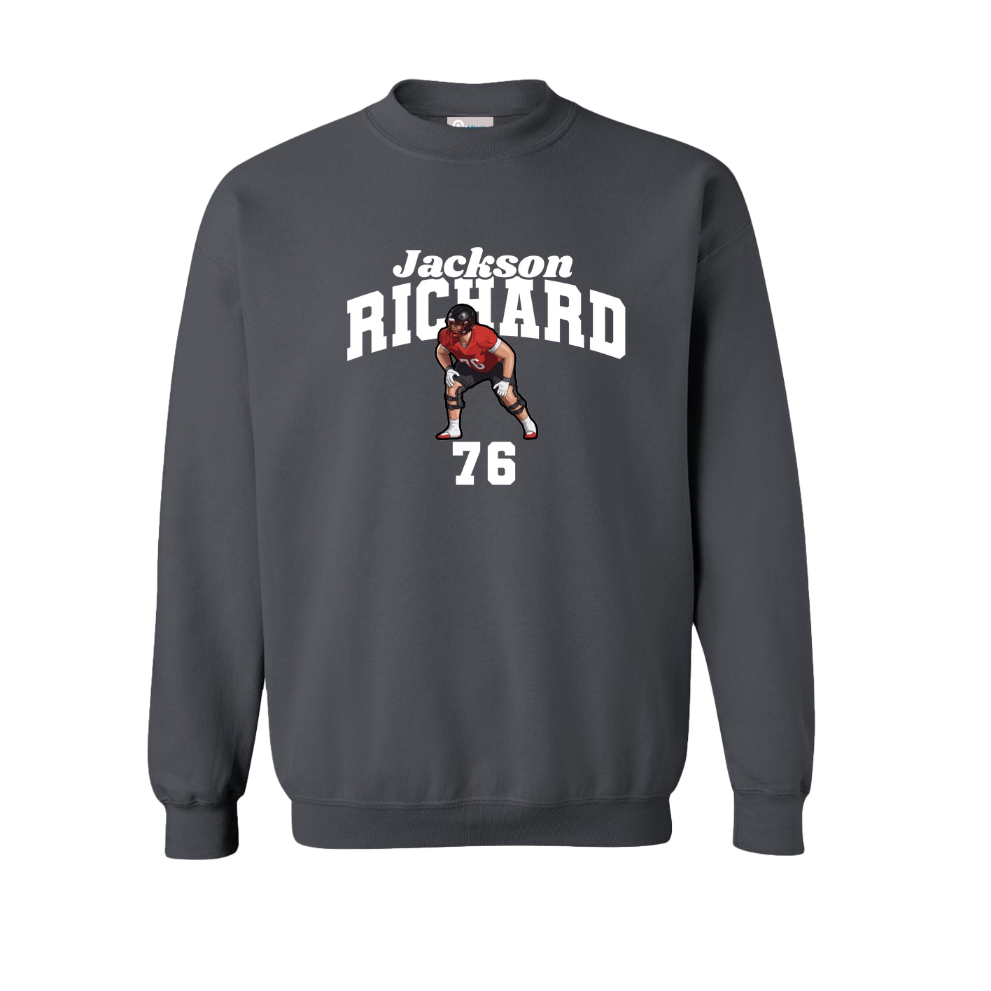 Fleece Crew — Signature Arch in Grey