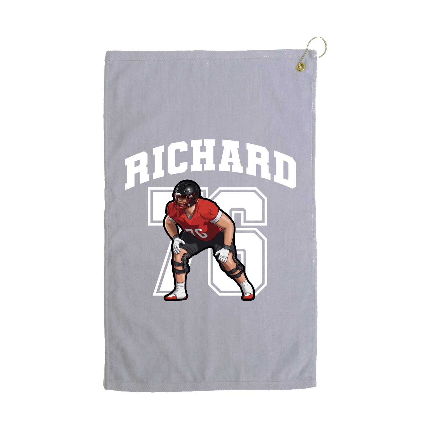 Golf Towel — Number in Grey
