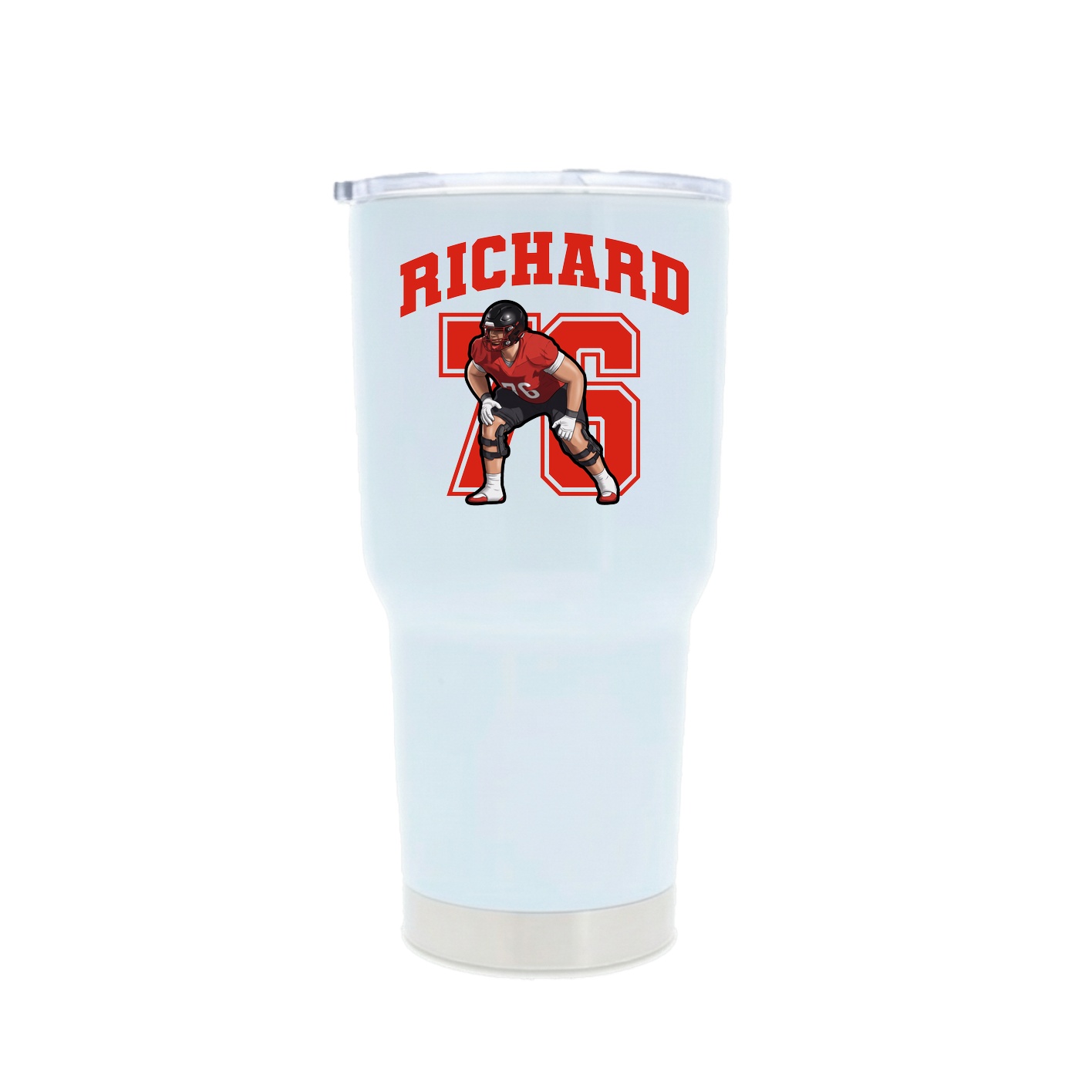 30oz Stainless Steel Tumbler — Number in White