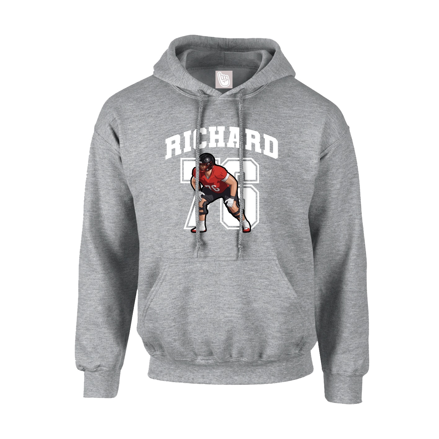 Youth Hoodie — Number in Grey