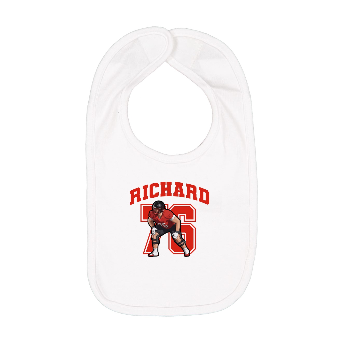 Infant Bib — Number in White