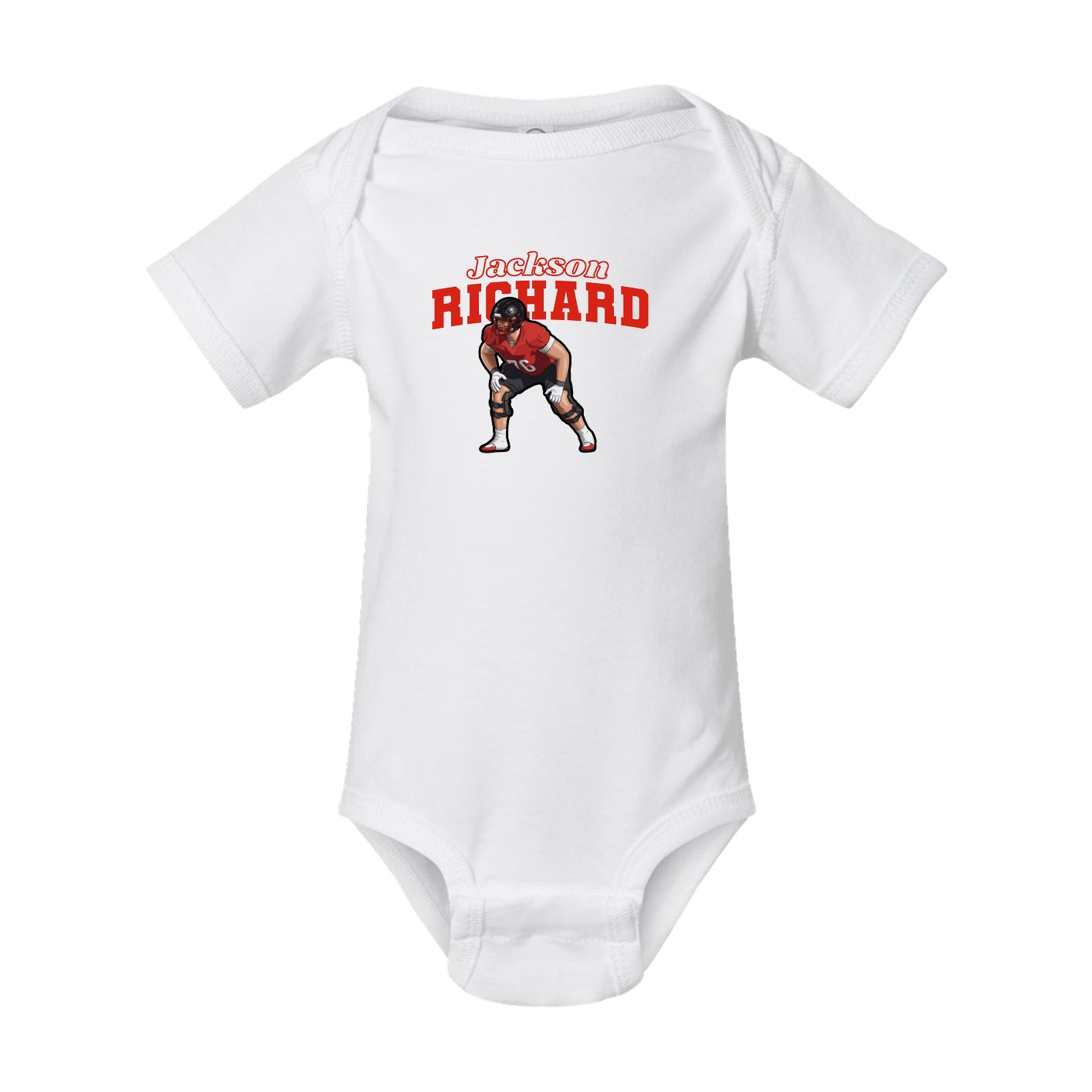 Baby Onesie — Name Arch in White