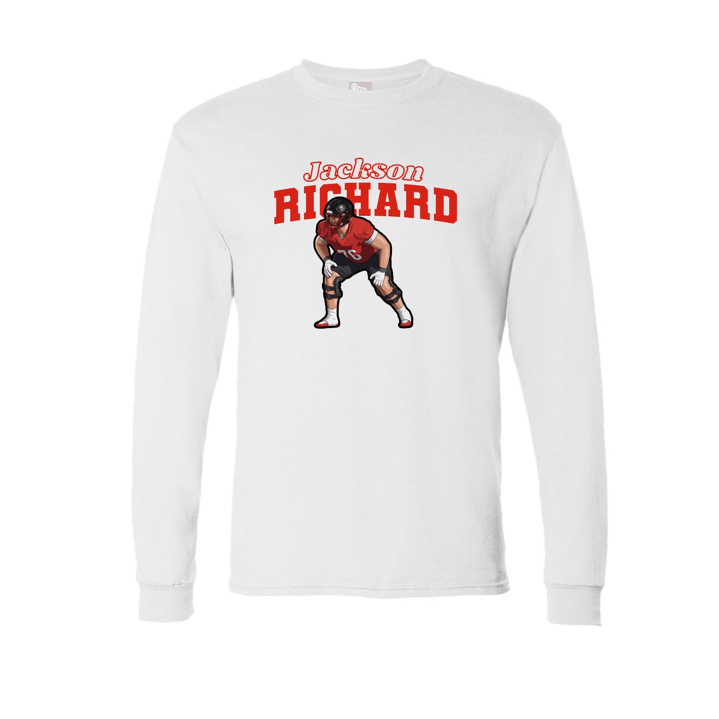Long Sleeve Tee — Name Arch in White