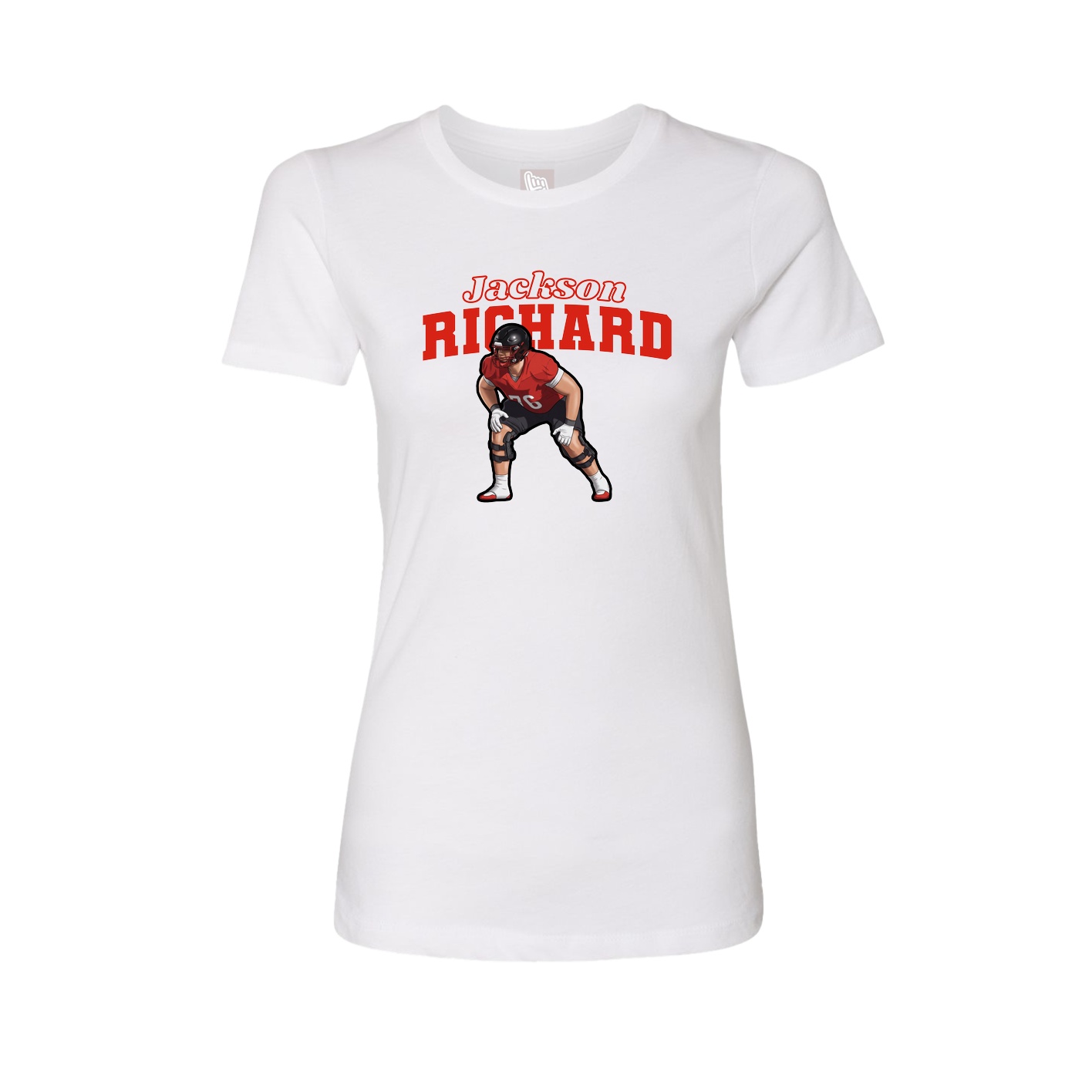 Fitted Women's Tee — Name Arch in White