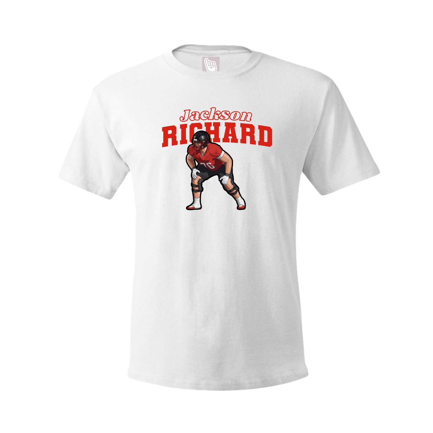 Youth Tee — Name Arch in White