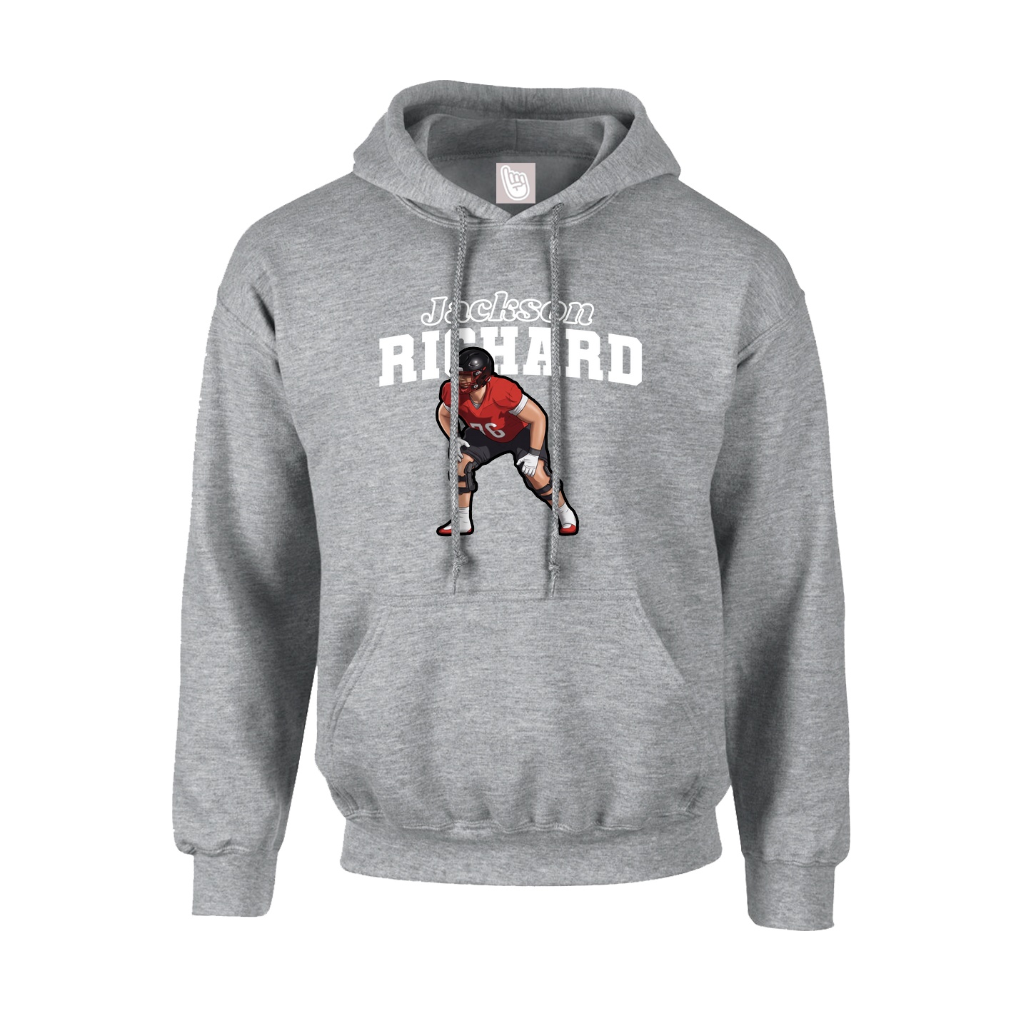 Youth Hoodie — Name Arch in Grey