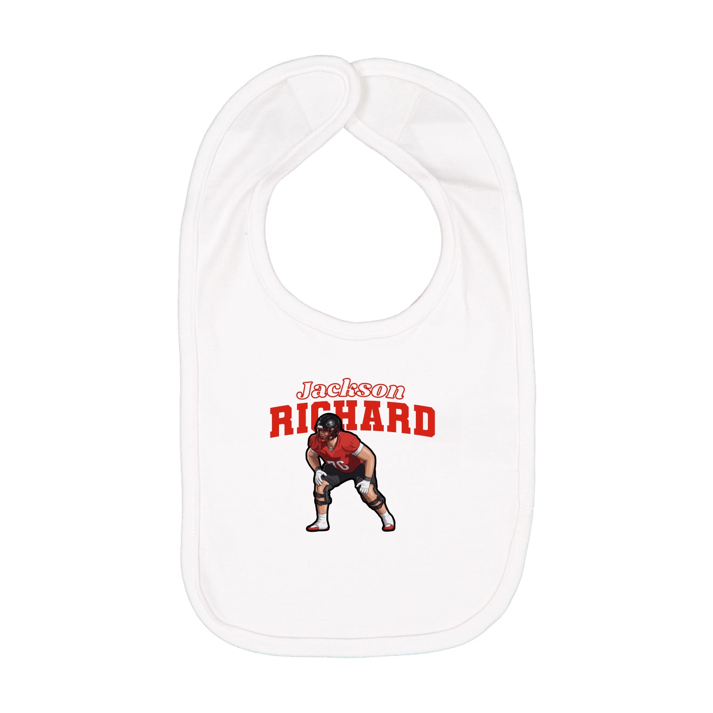 Infant Bib — Name Arch in White