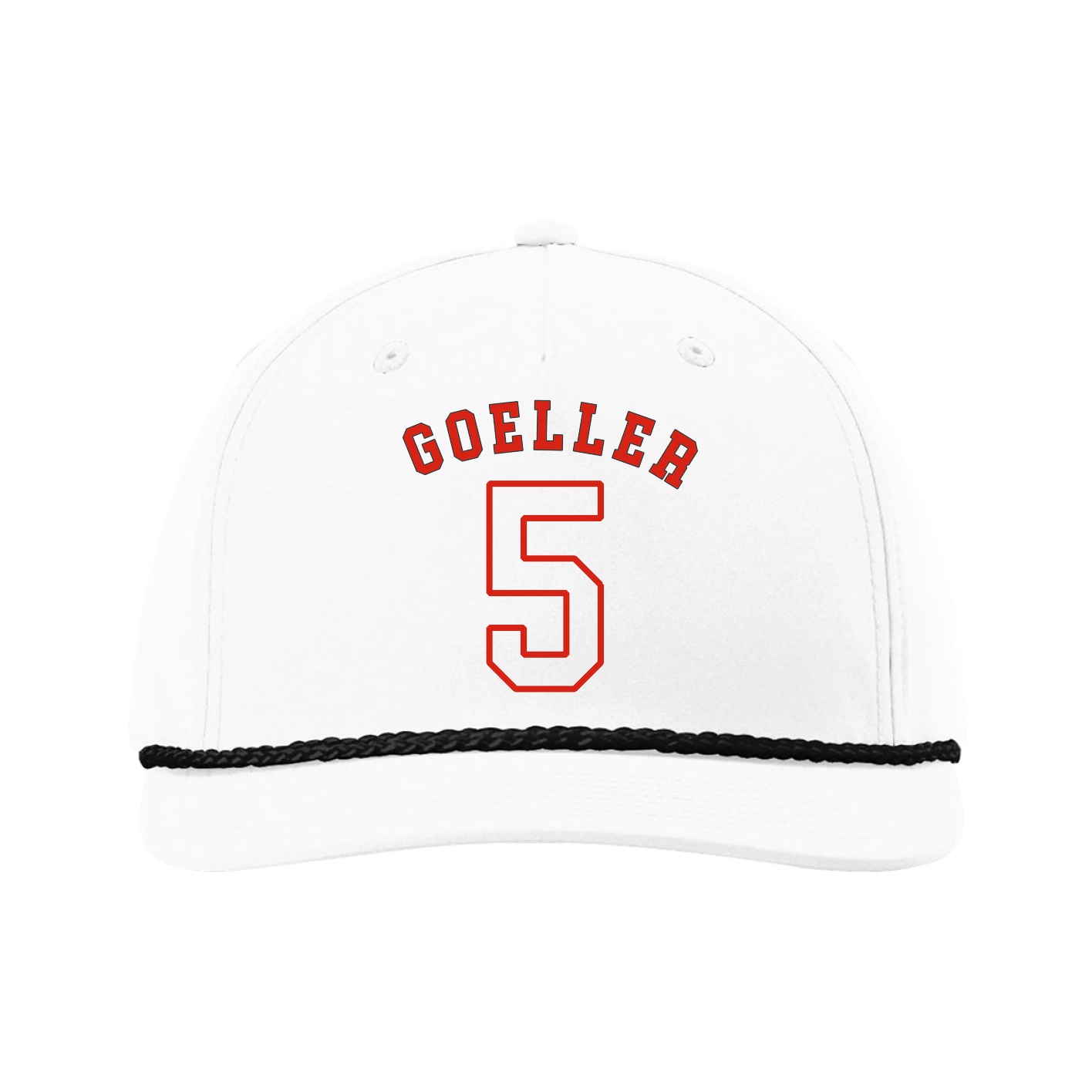 Five-Panel Classic Rope Cap — Shirsey Arch in White