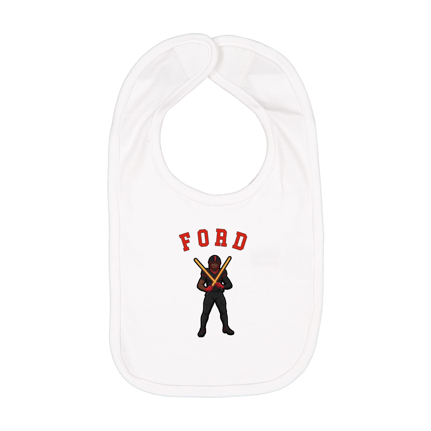 Infant Bib — Shirsey Arch in White