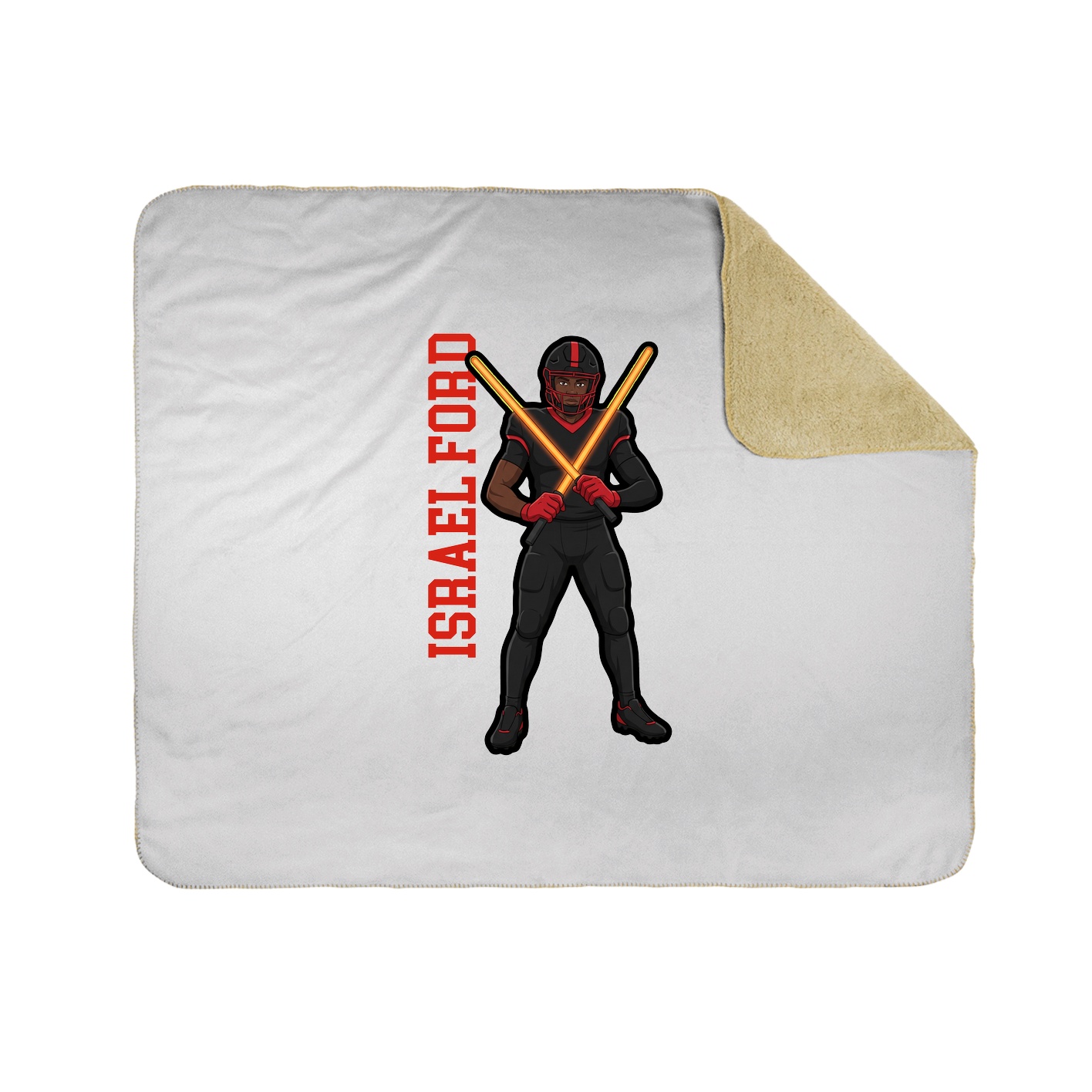 Throw Blanket — Name Vertical in White