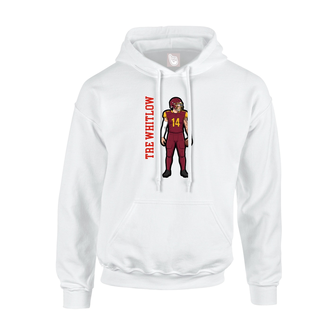 Hoodie — Name Vertical in White