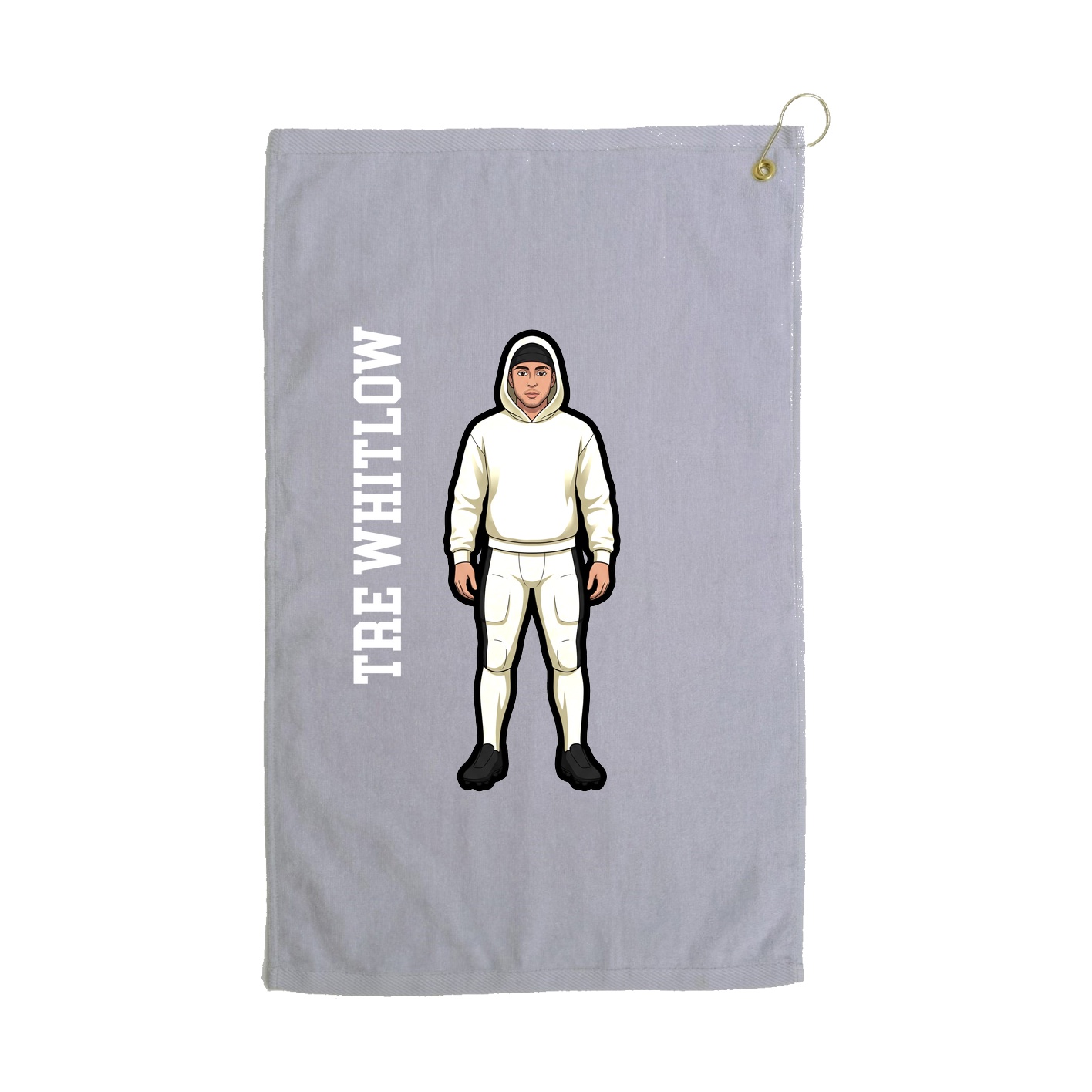 Golf Towel — Name Vertical in Grey