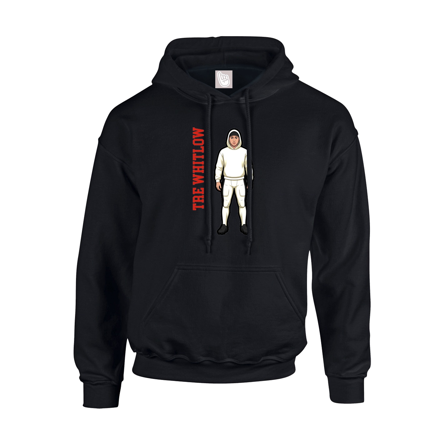 Youth Hoodie — Name Vertical in Black