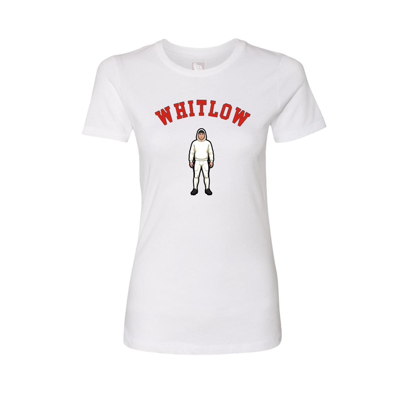Fitted Women's Tee — Shirsey Arch in White