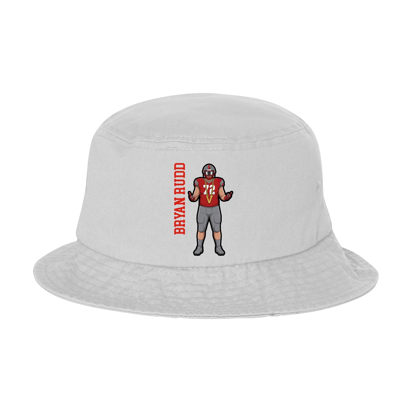 Bucket Cap — Name Vertical in White