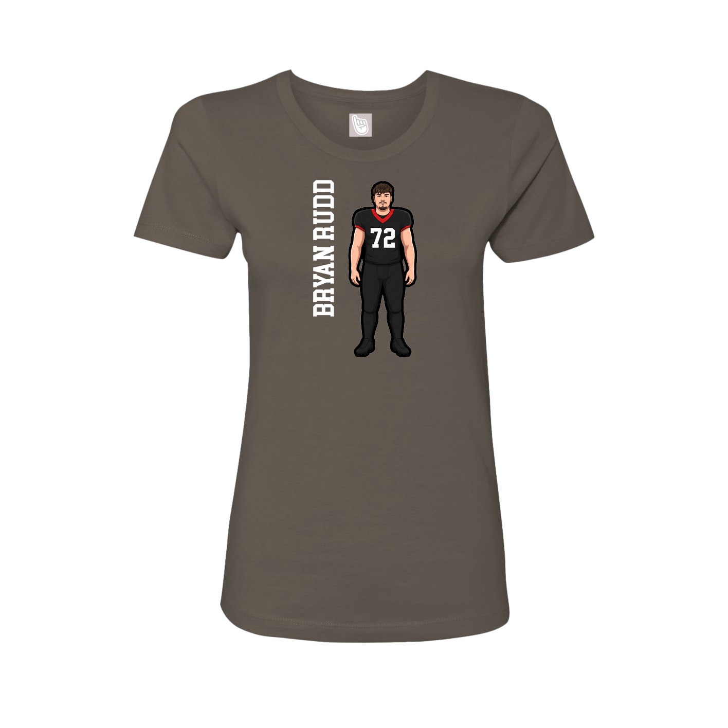 Womens Tee — Name Vertical in Grey