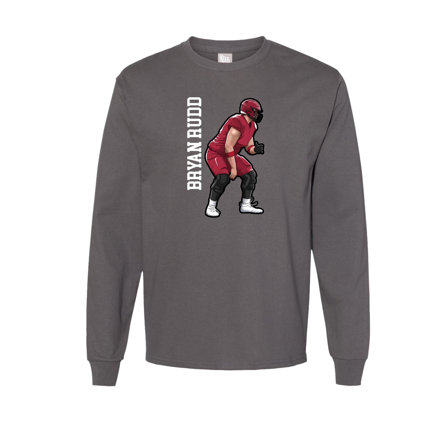 Long Sleeve Tee — Name Vertical in Grey