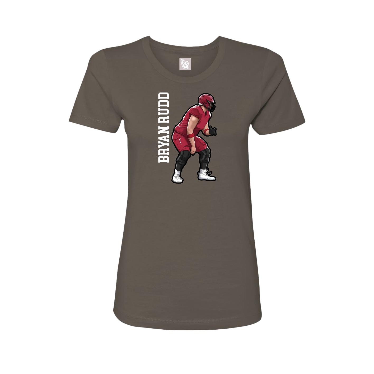 Womens Tee — Name Vertical in Grey