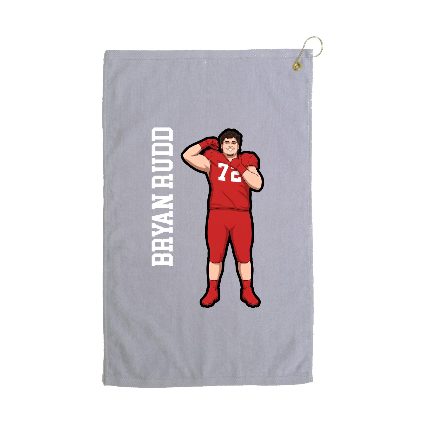 Golf Towel — Name Vertical in Grey