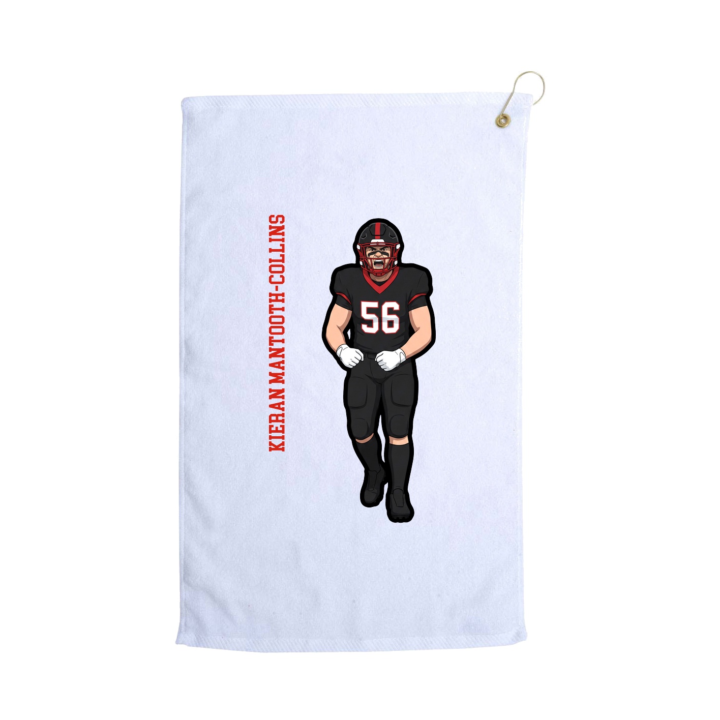 Golf Towel — Name Vertical in White