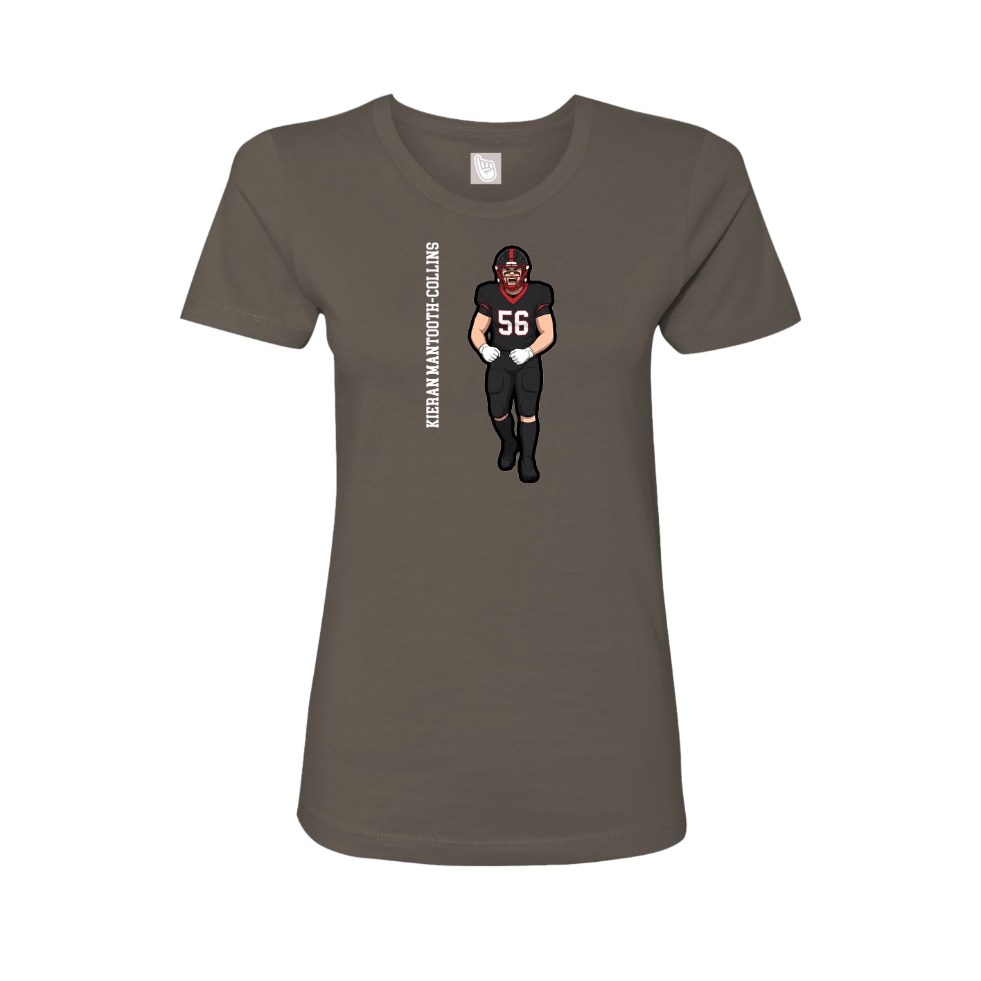 Womens Tee — Name Vertical in Grey