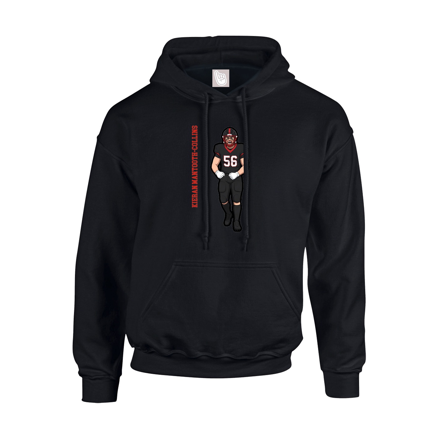 Hoodie — Name Vertical in Black