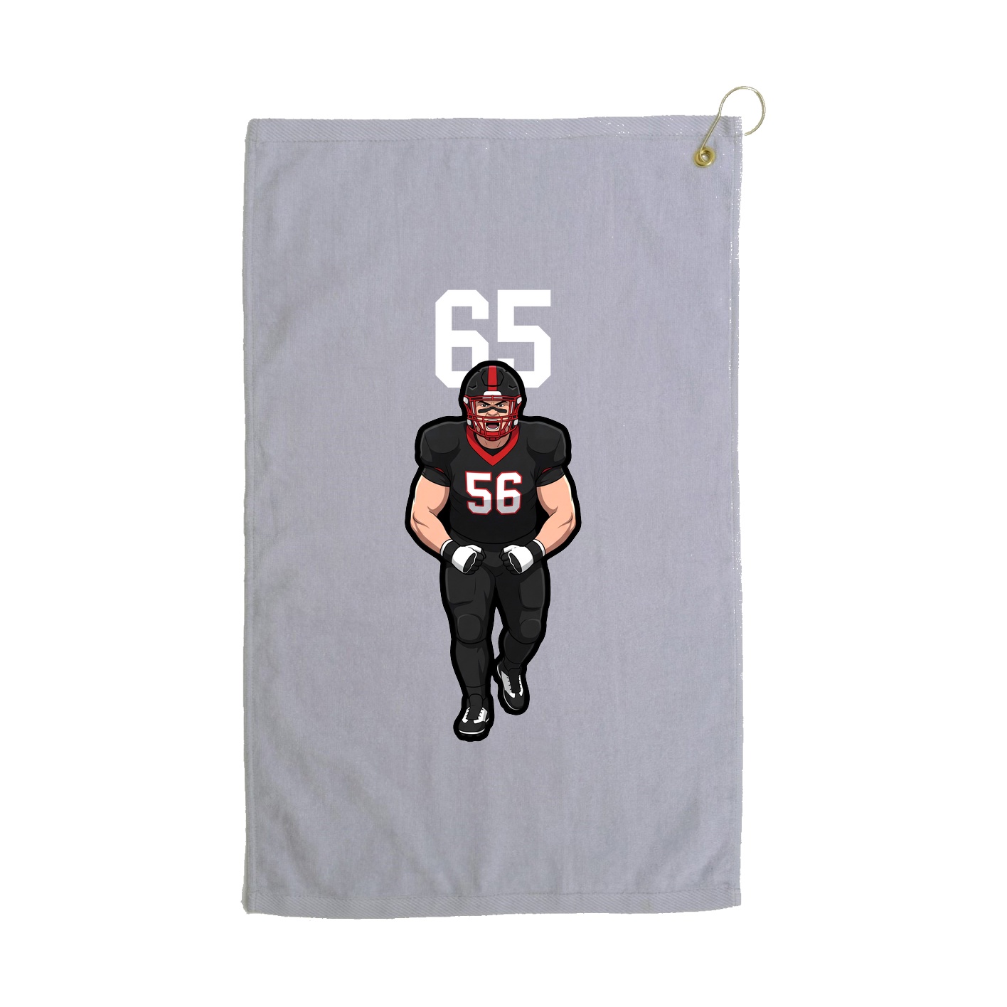 Golf Towel — Number Top in Grey