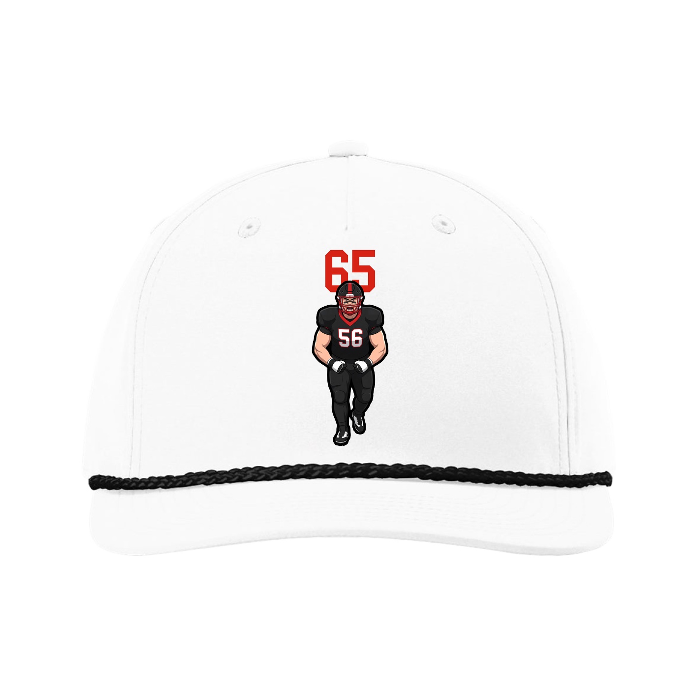 Five-Panel Classic Rope Cap — Number Top in White