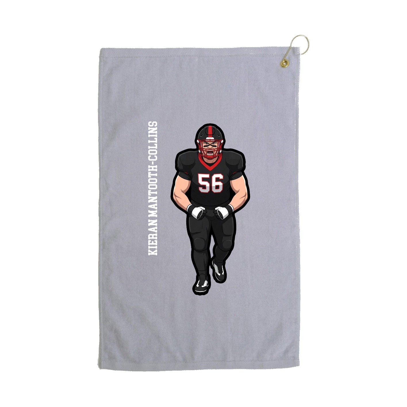 Golf Towel — Name Vertical in Grey