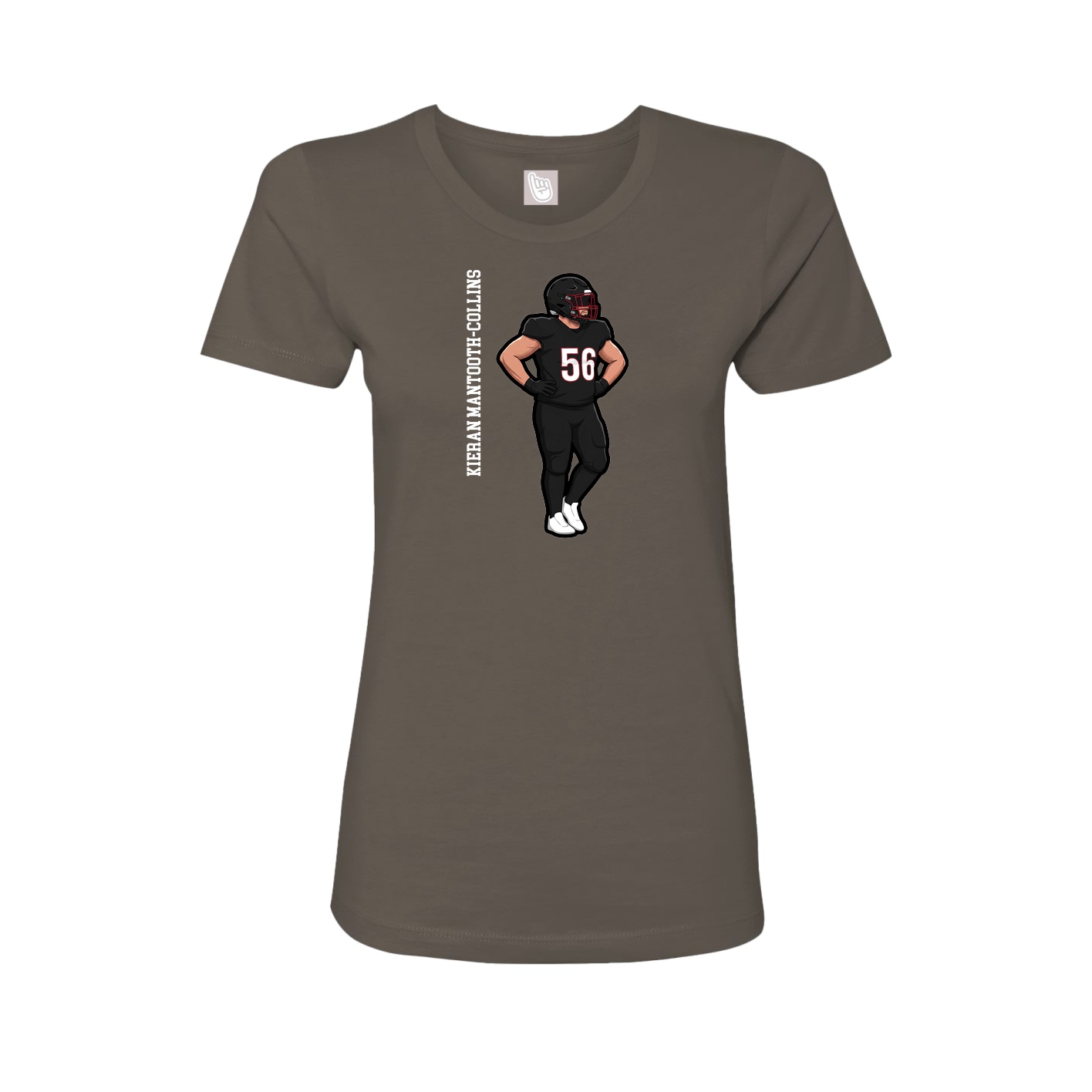 Womens Tee — Name Vertical in Grey